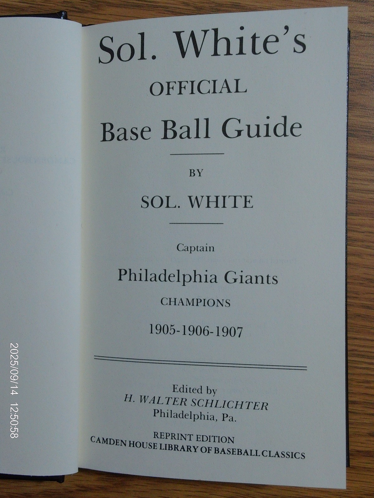 Sol White’s Official Baseball Guide – Copy #402 (Hardcover)