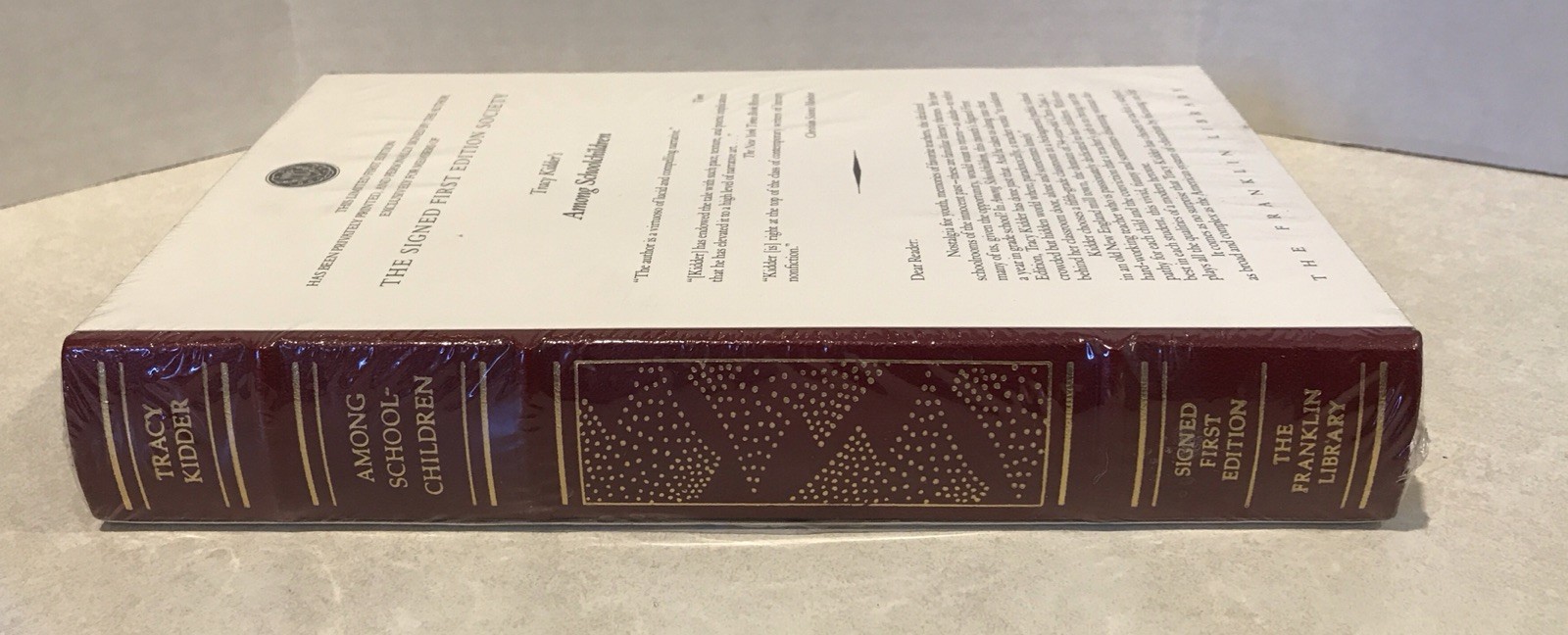 AMONG SCHOOLCHILDREN The Franklin Library TRACY KIDDER Signed First Edition NEW