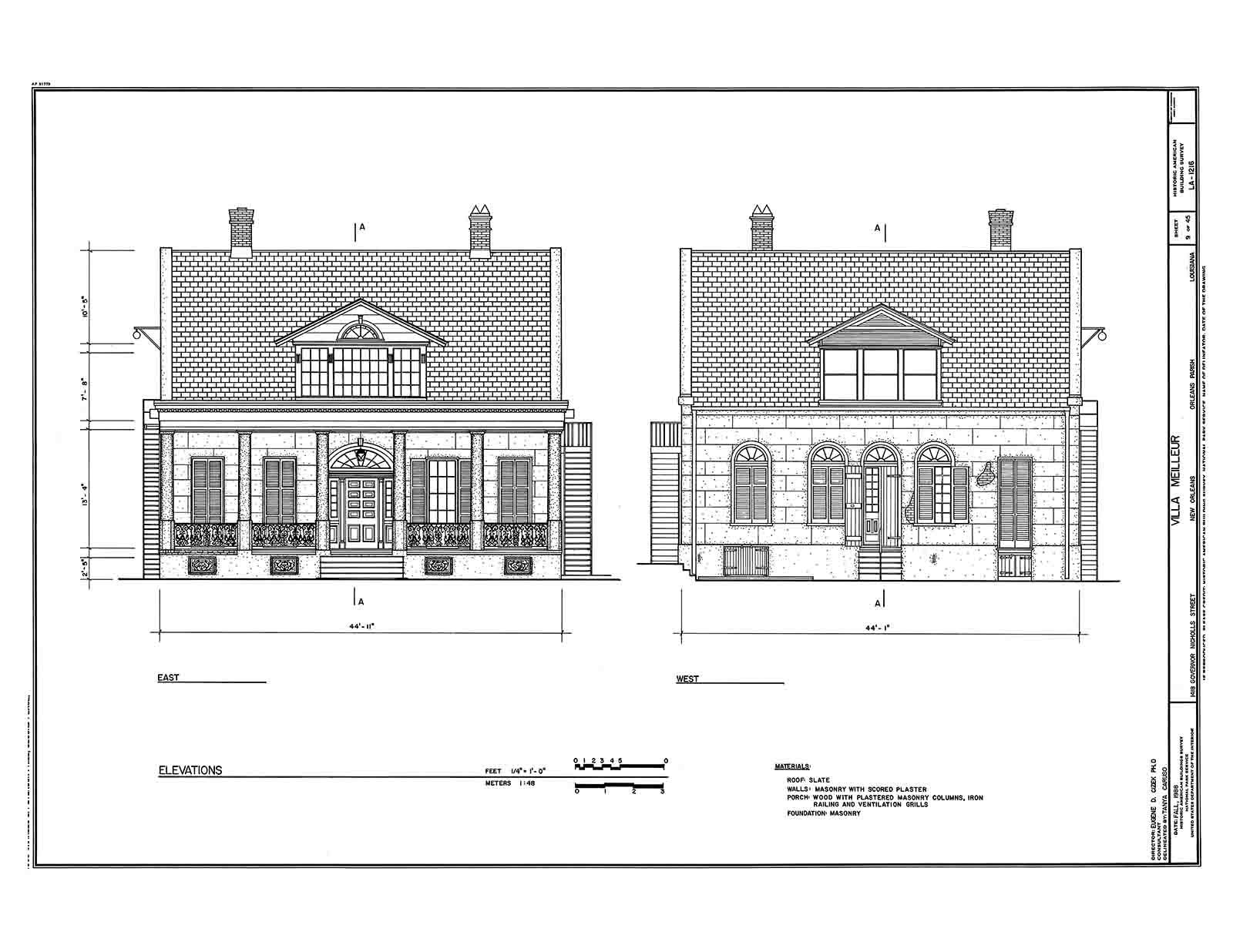 Historic House Plan Drawings of New Orleans – Books 1-5 Full Set – Architecture