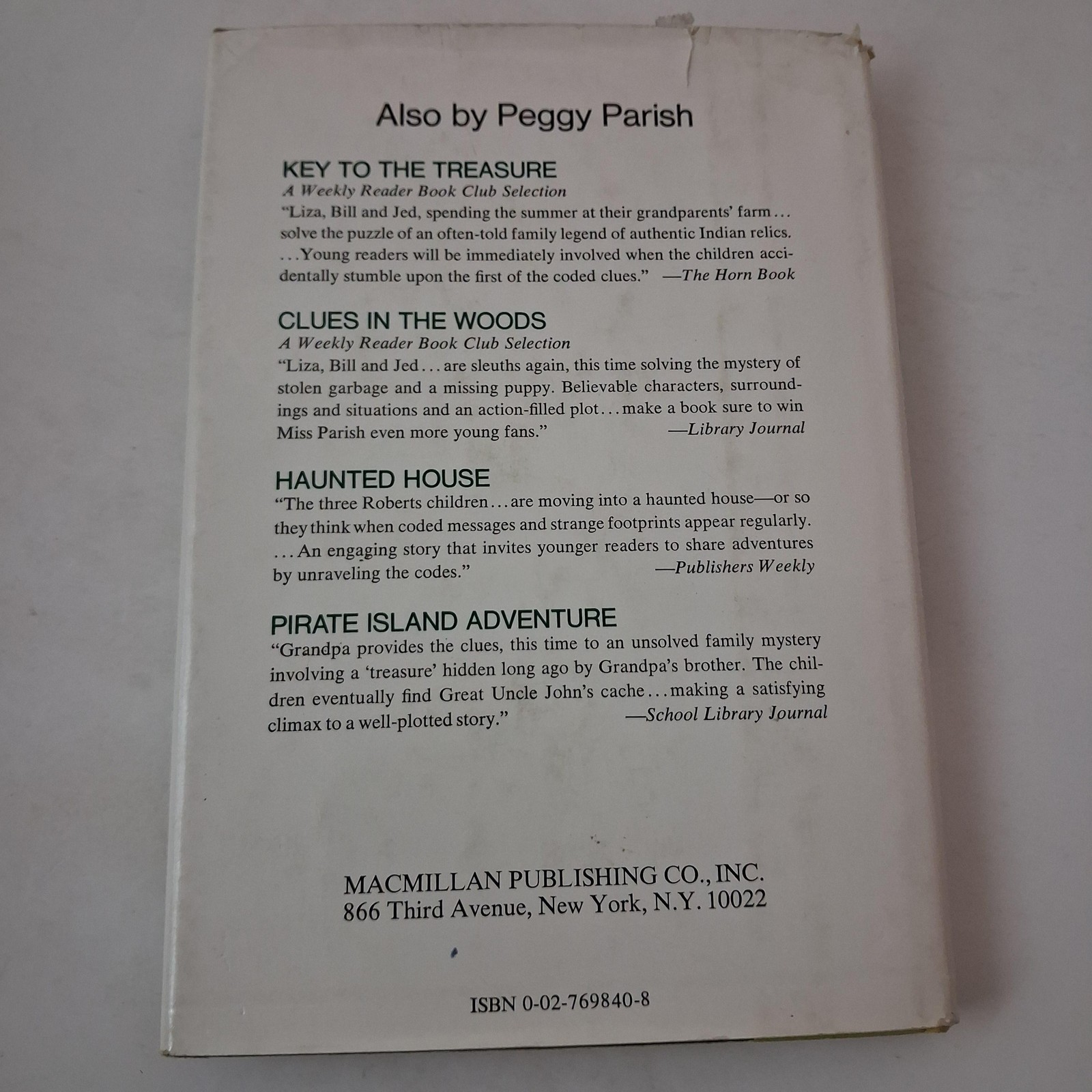 Vintage Hermit Dan Peggy Parish Childrens Mystery Green HC DJ 1977 USA Macmillan