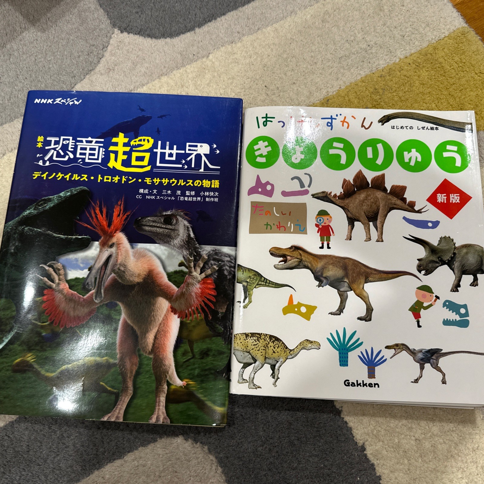 Lot 2 Japanese Picture Books Dinosaur Encyclopedia For Kids Gakken NHK Zukan