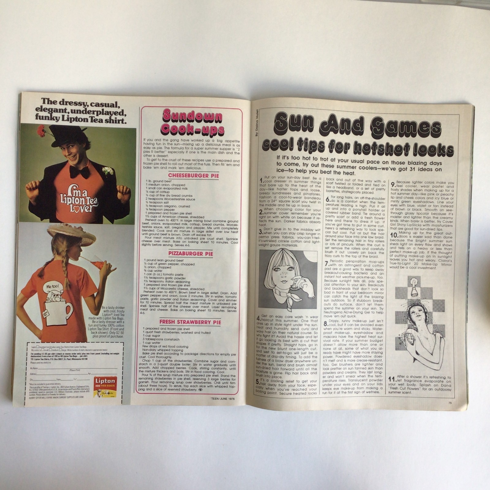 Vintage TEEN Magazine – JUNE 1976 Young & Lovin 96 Pages Fashion, Ads, Advice