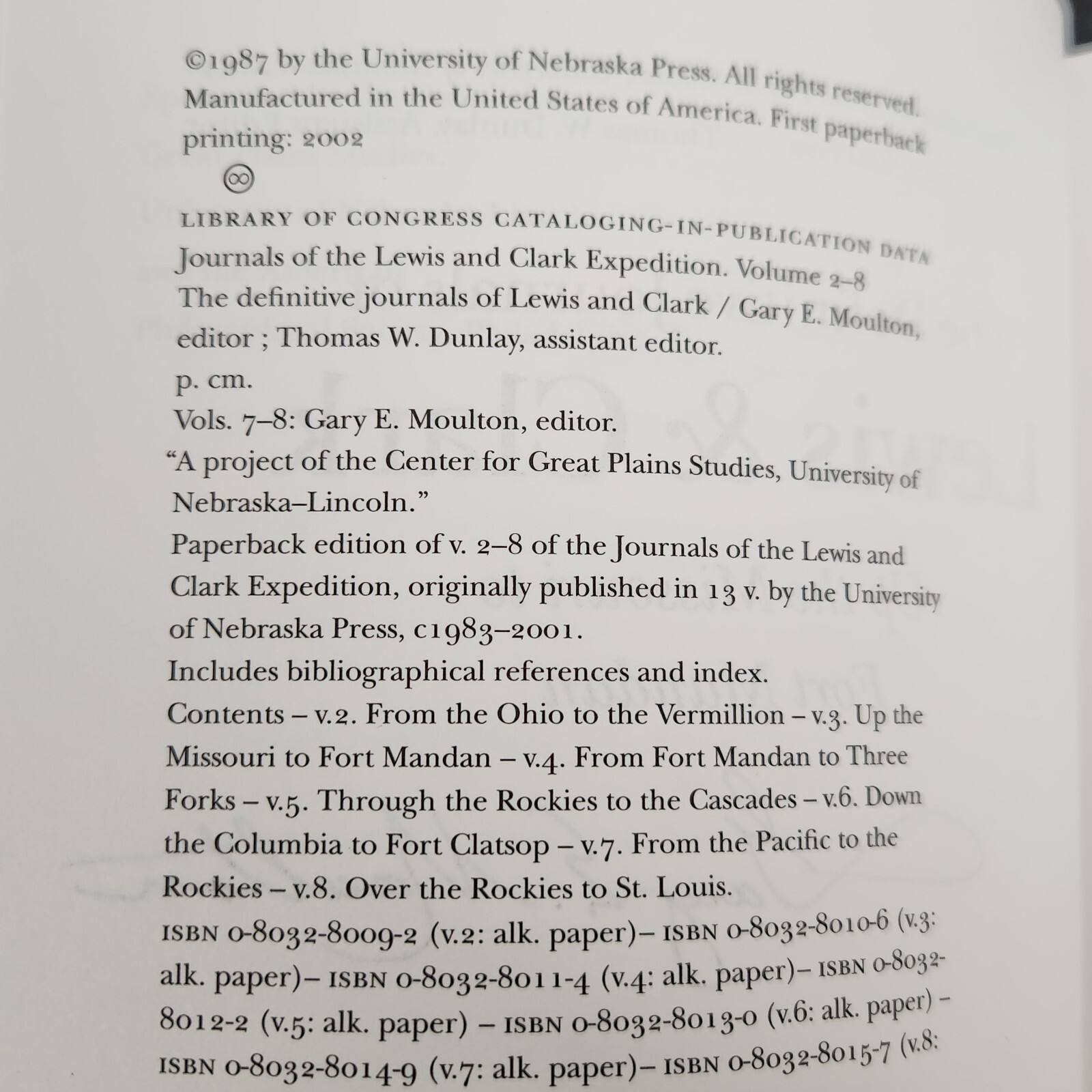 Definitive Journals of Lewis and Clark Vol 3 SIGNED Gary Moulton Missouri-Mandan