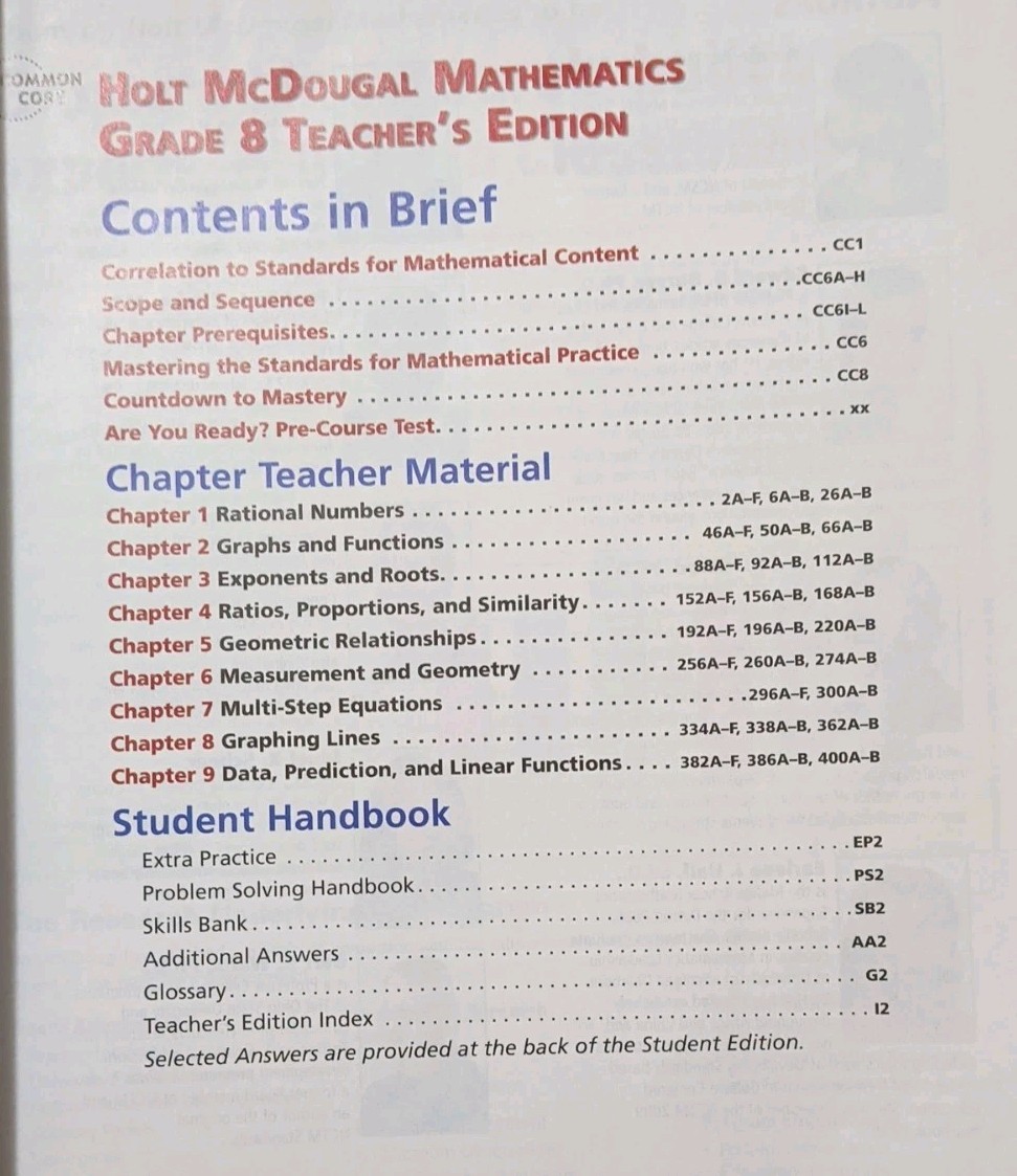 Holt McDougal Mathematics Grade 8 Teacher’s Edition by Jennie M. Bennett