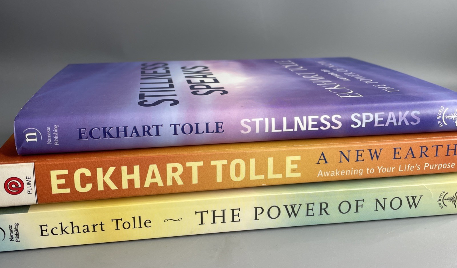 Eckhart Tolle 3 Book Lot Power of Now A New Earth Practicing Spiritual Self Help