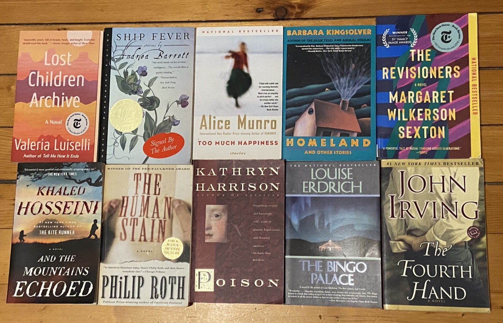 LOT 10 Trade Paperback Books Literary Fiction Kingsolver, Irving, Hosseini etc.!