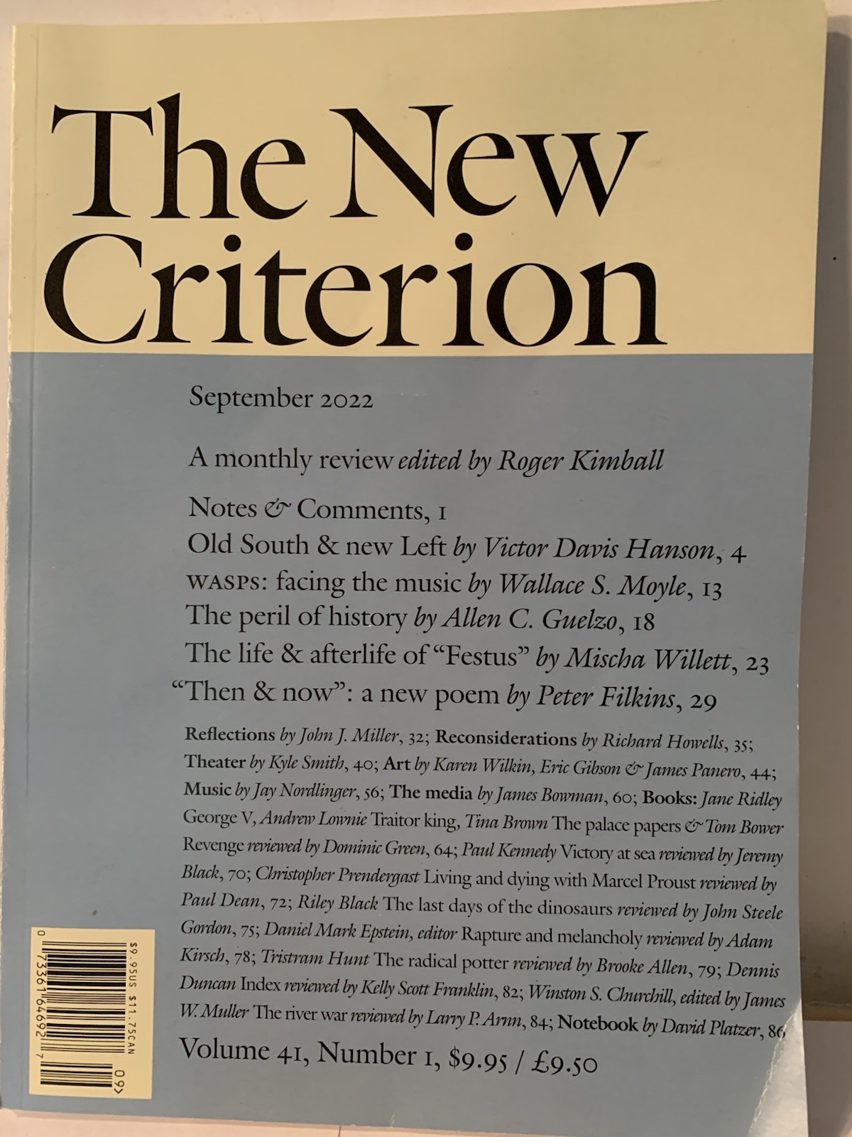 The New Criterion Magazine Sep 2022 Victor David Hanson, Wallace S Moyle, Al