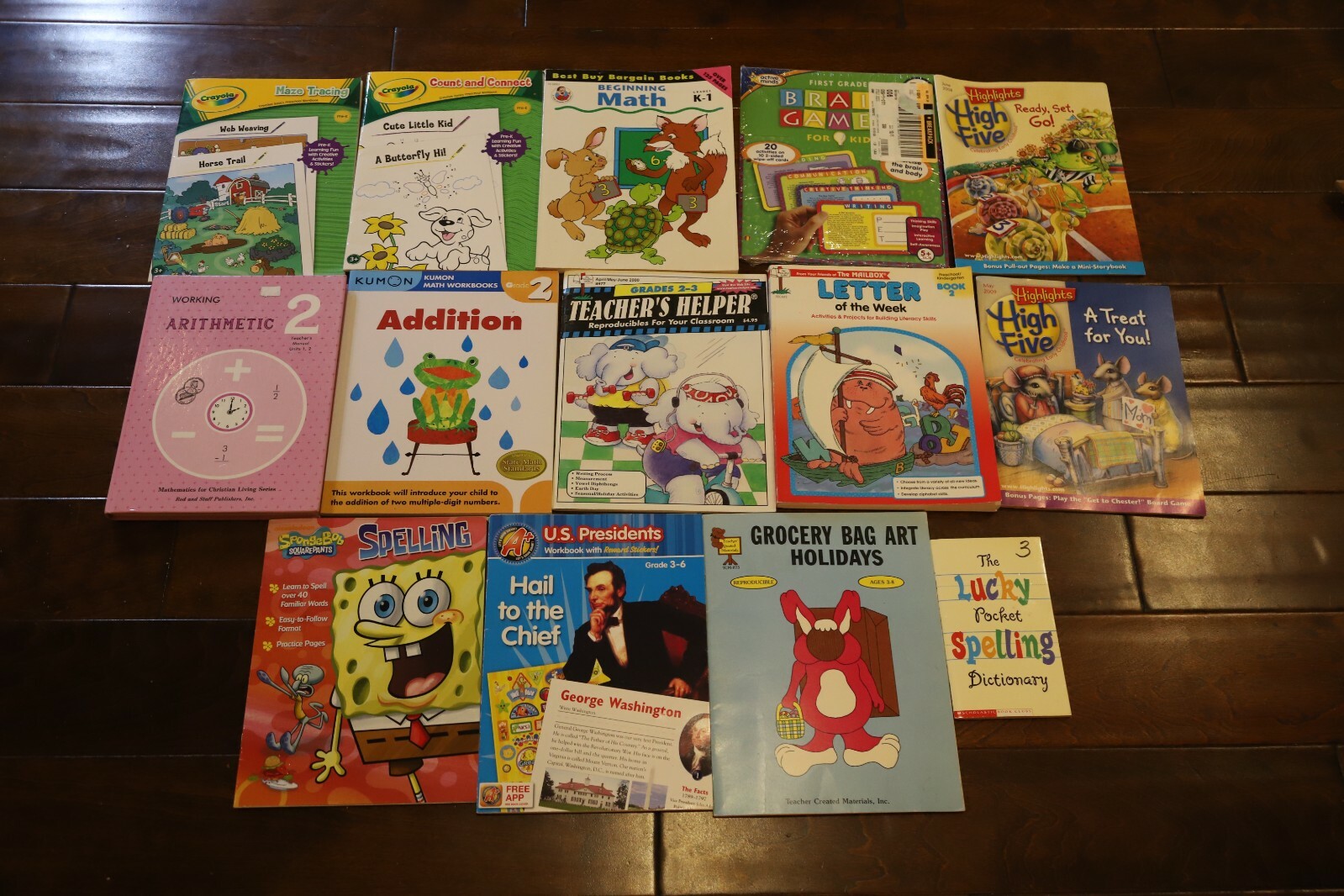Lot of 28 Educational Kids Children Books Math Reading Spelling High Five States