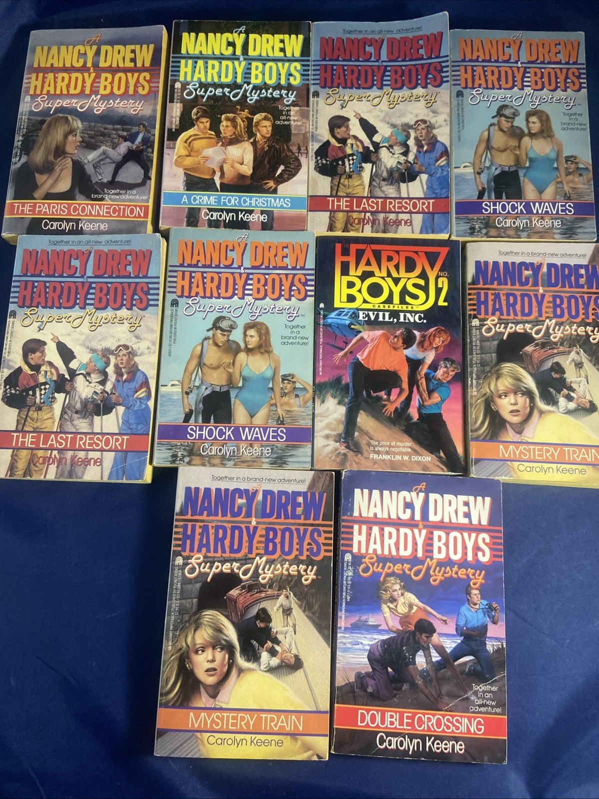 Lot 10 Nancy Drew and Hardy Boys Super Mystery PB books 1990s Carolyn Keene