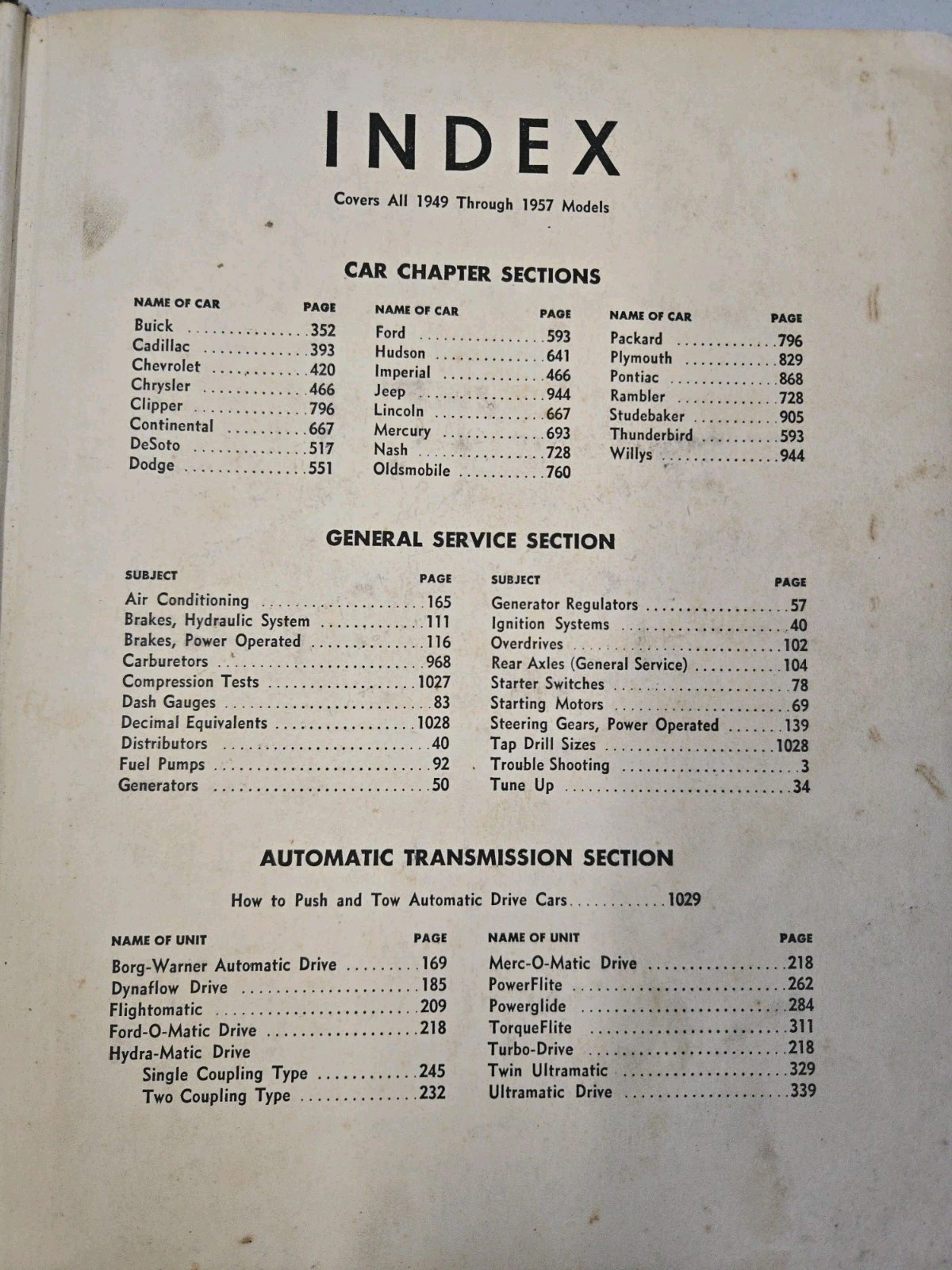 Motor’s Auto Repair Manual 1949-1957 Models 20th Edition