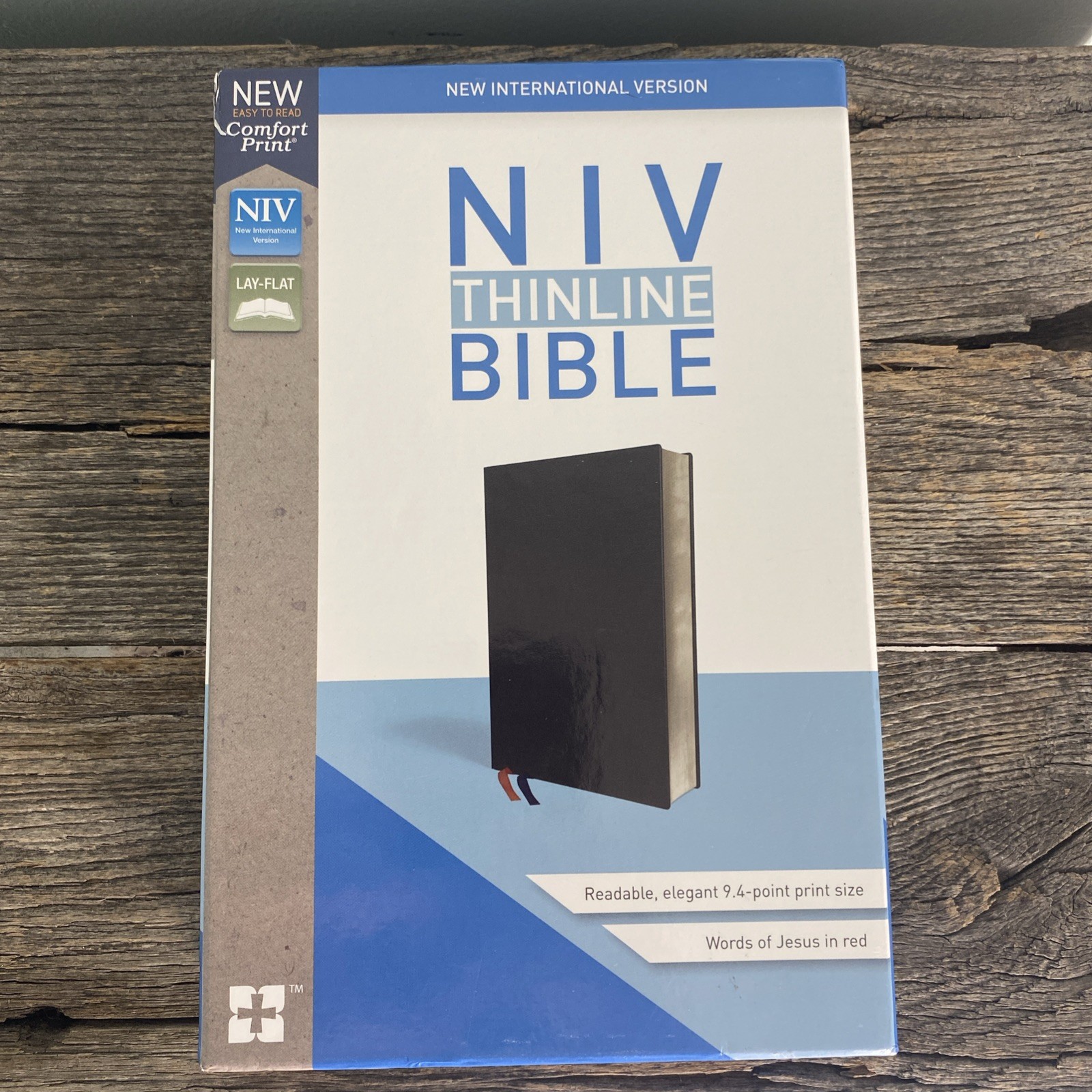 NIV Thinline Bible Red Letter Edition [Leather, Black] by Zondervan (2017,…