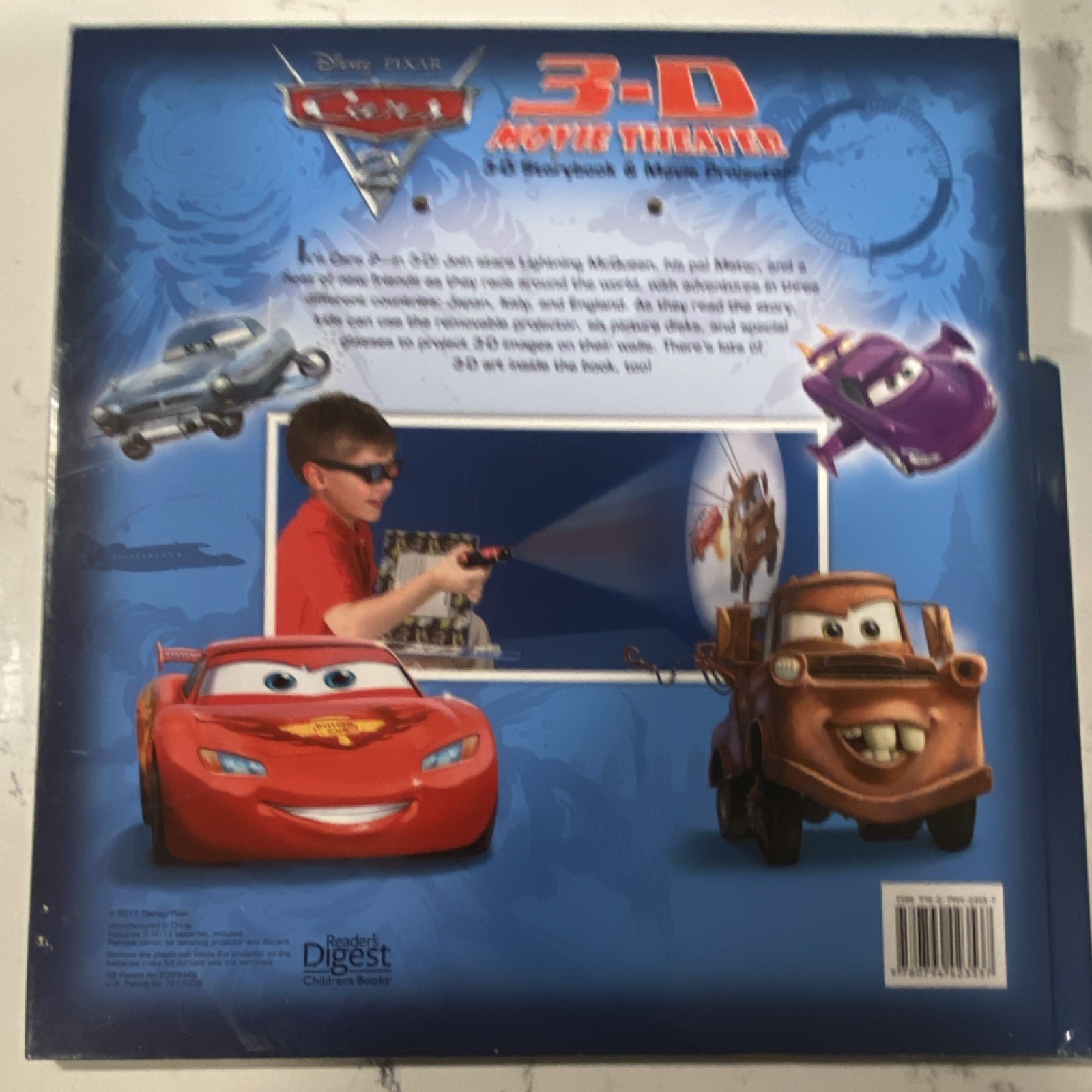 Disney Pixar Cars 2 3-D Movie Theater Storybook Hardcover Projector Set