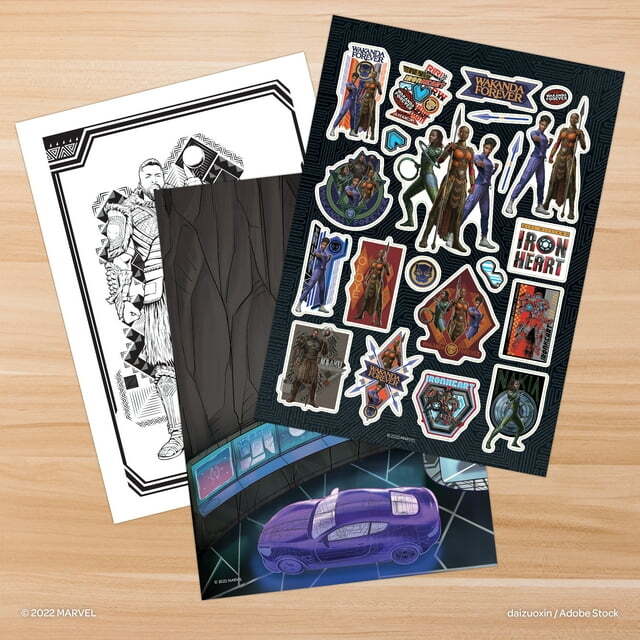 Marvel Avengers Black Panther Create a Scene Sticker Activity Book, 32 Pages,