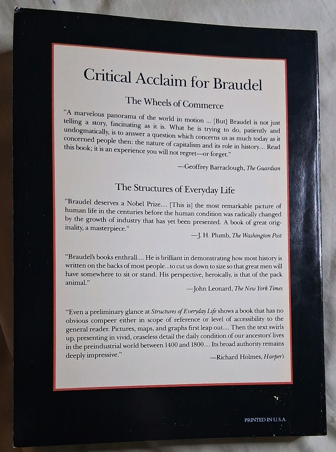 CIVILIZATION & CAPITALISM 15th-18th Century Vol 1-3 Fernand Braudel 1981-84 PB