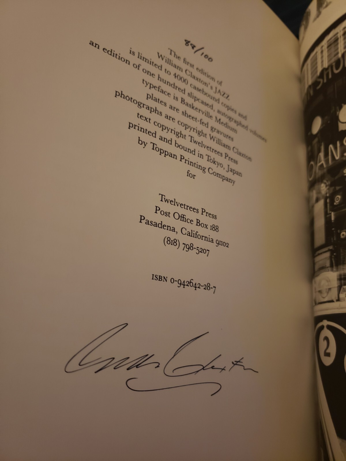 Signed Limited Edition Mint William Claxton Jazz #88 Of 100 Twelvetrees Press