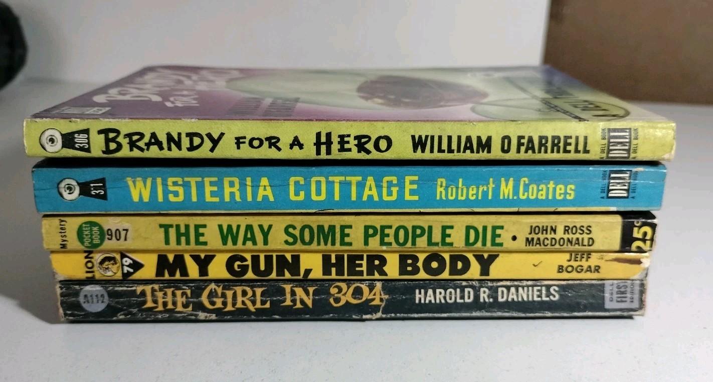 Vintage 1950s Mystery Paperback Lot Dell Lion Pocket Crime Noir 5 Books Pulp