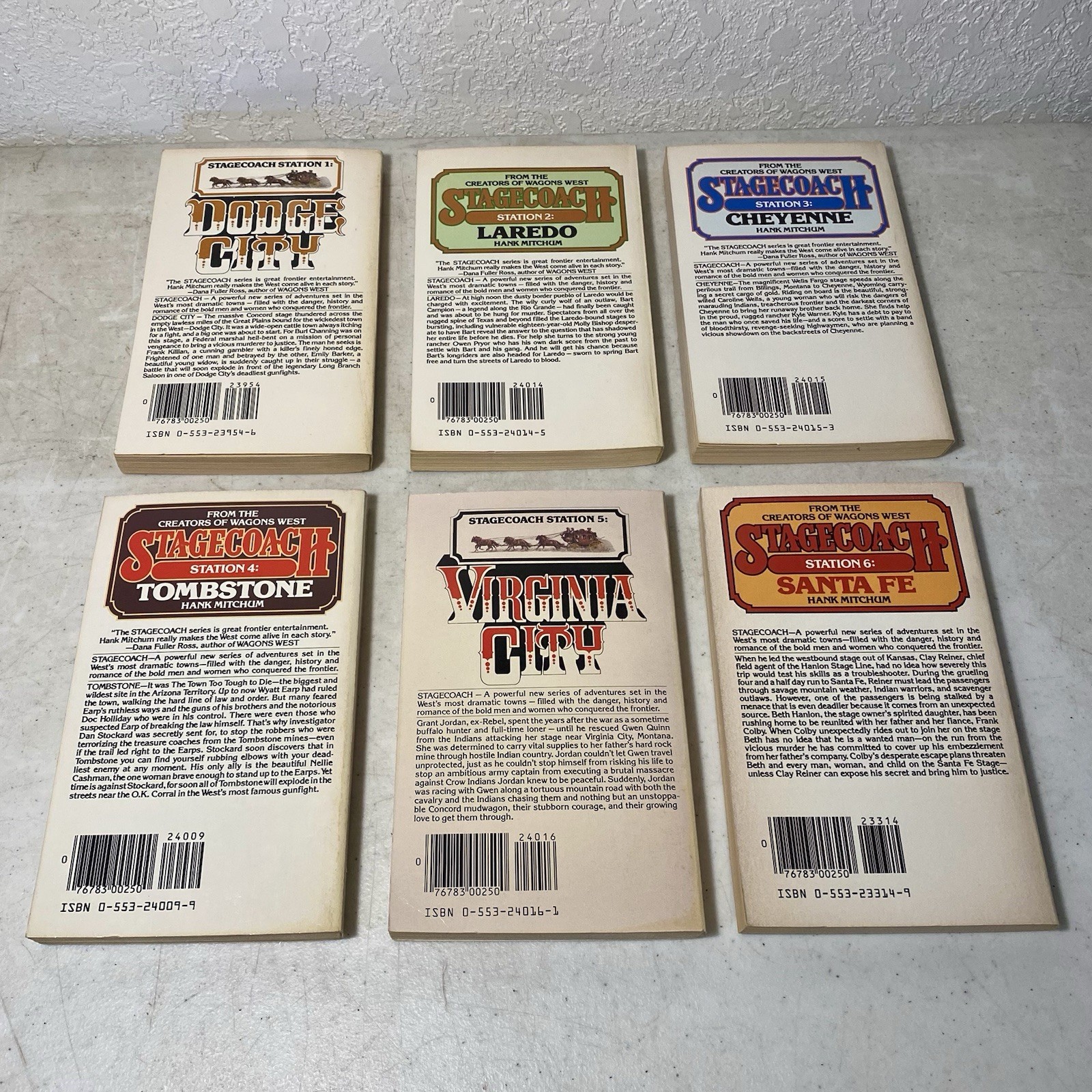Stagecoach Station Book Lot of Volumes 1-6 Paperback Western Set by Hank Mitchum