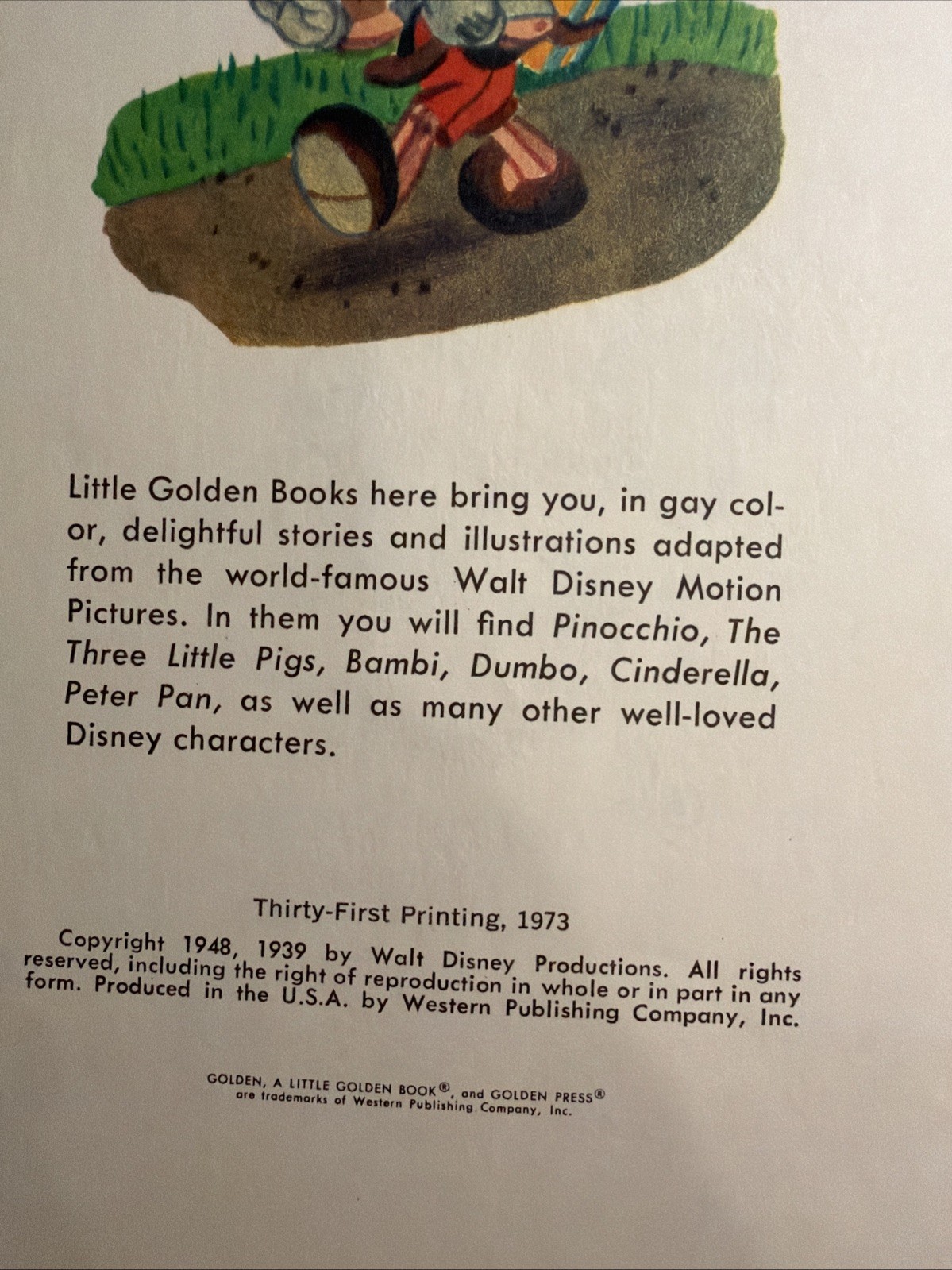 Vintage A Little Golden Book Disney’s Pinocchio 1974 .39 D100 #7369