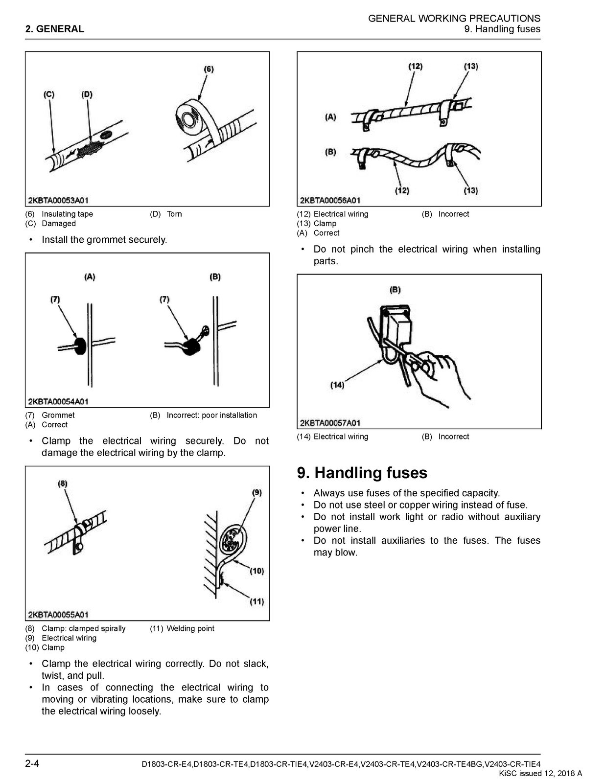 KUBOTA D1803-CR V2403-CR Diesel Engine Workshop Manual – SPIRAL BOUND – JACKET