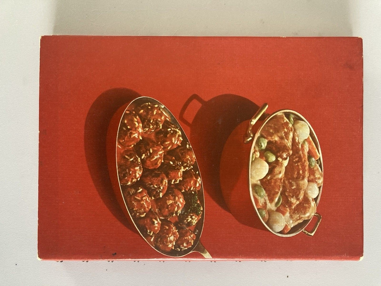 A Campbell Cookbook cooking with Soup Recipes LITHOGRAPH First Edition Good Red