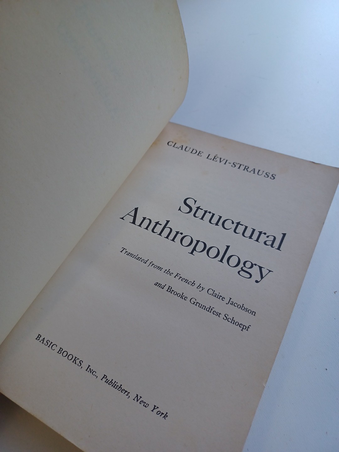 Structural Anthropology by Claude Levi-Strauss (1974, Trade Paperback)