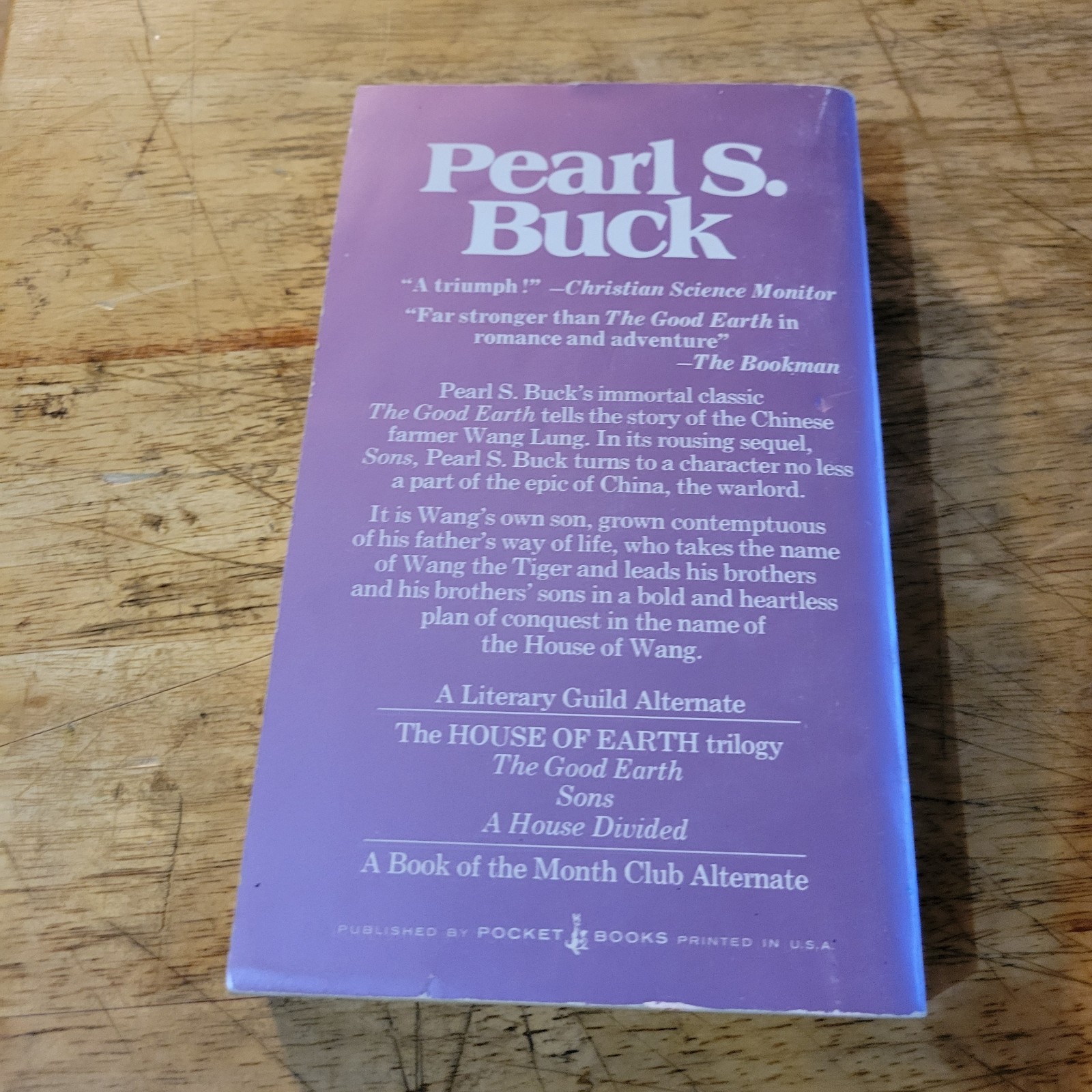 Sons by Pearl S. Buck [FIRST PAPERBACK PRINTING] 1975 • Pocket Books • The Good