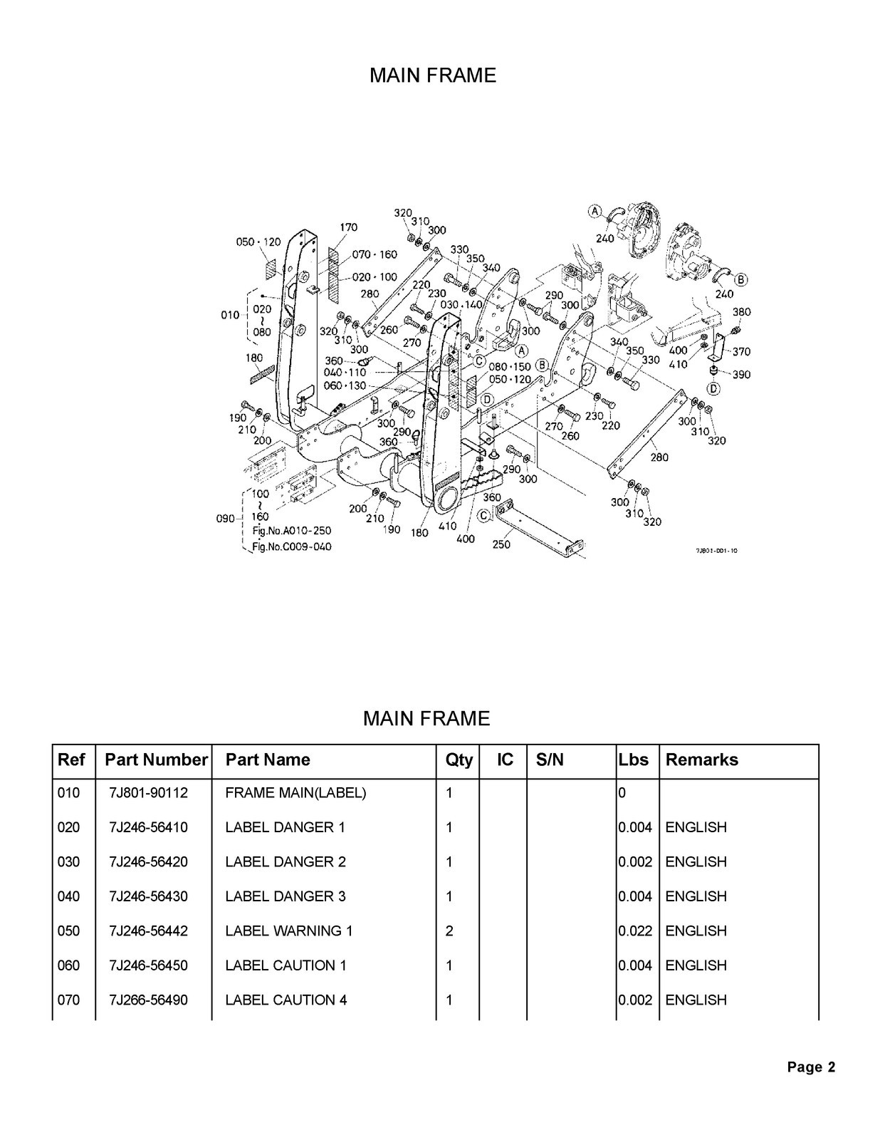KUBOTA B26 TL500 Loader Illustrated Parts List Manual – SPIRAL BINDING – COVERS