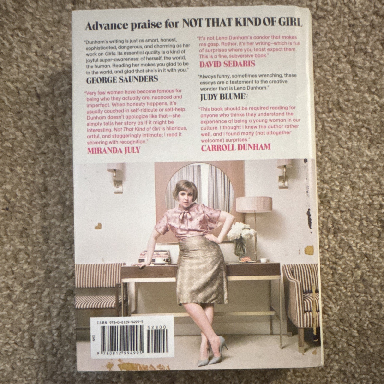 Lena Dunham Not That Kind of Girl Hardcover 2014 Random House Dust Jacket