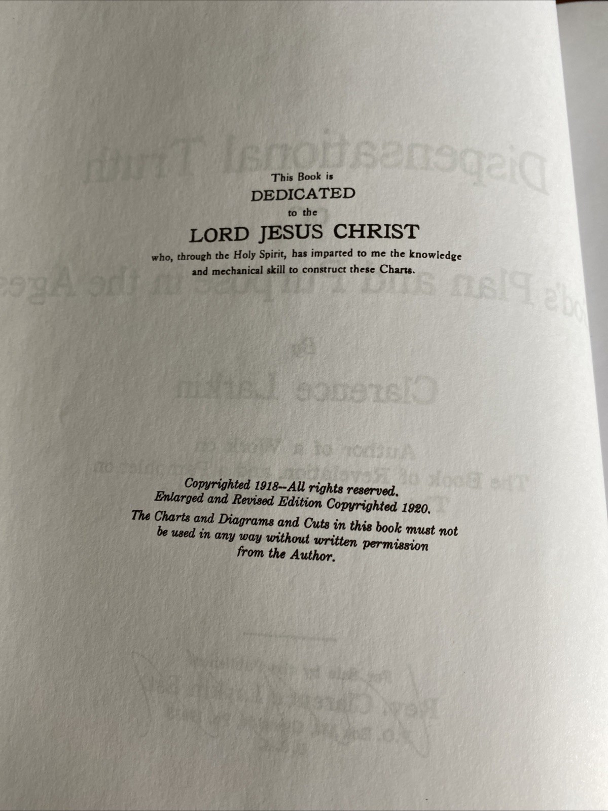Dispensational Truth or God’s Plan and Purpose in the Ages by Clarence Larkin