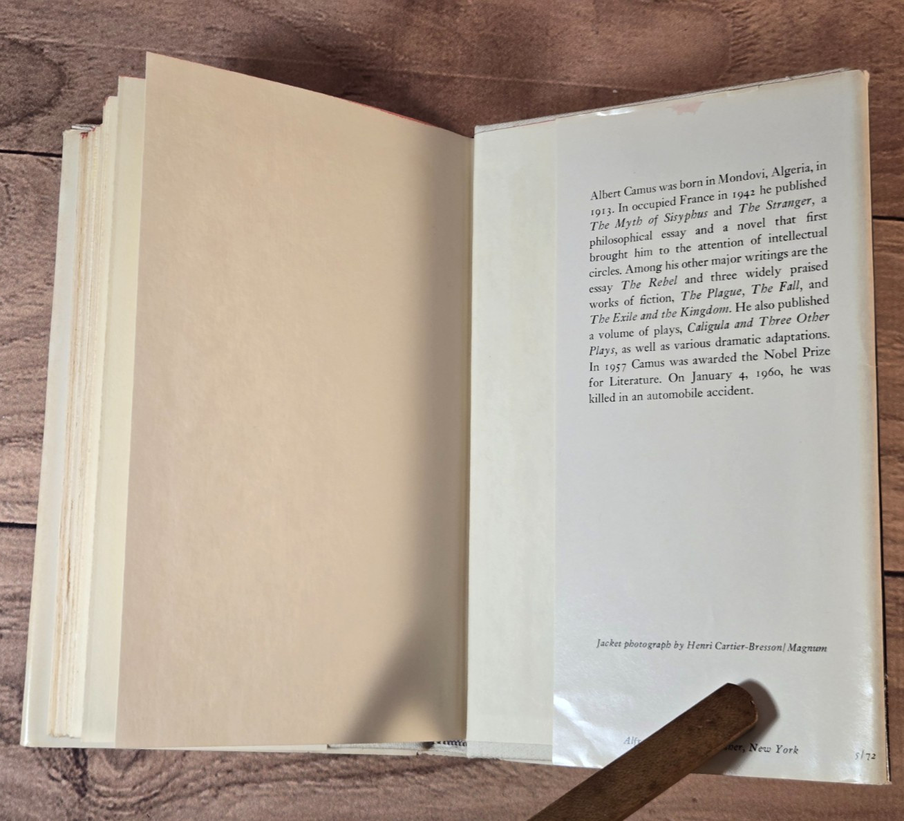 A HAPPY DEATH By Albert Camus & Richard Howard – Hardcover First Edition HC/DJ