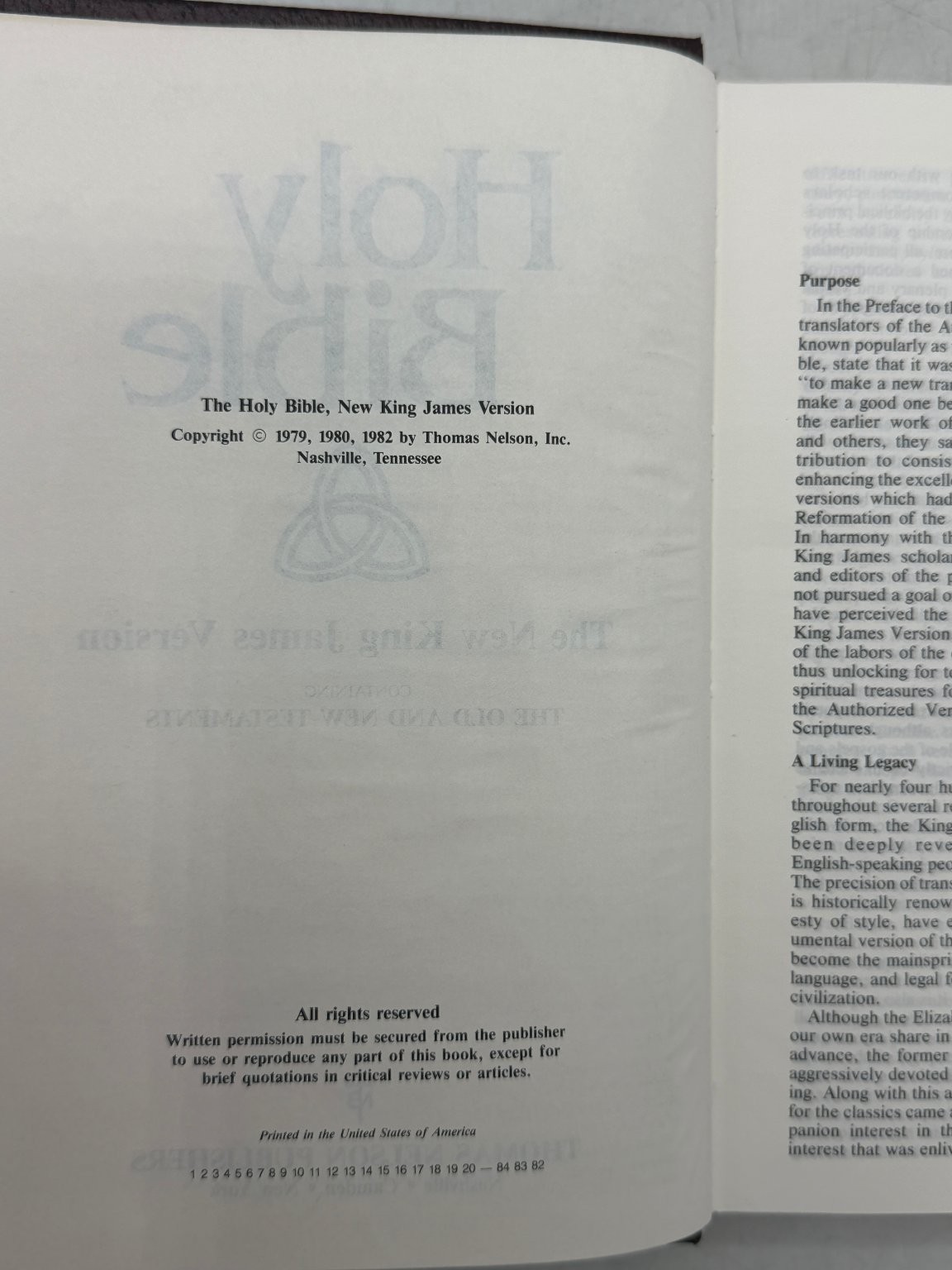 Holy Bible New King James Version NKJV 1982 Thomas Nelson Religious Text