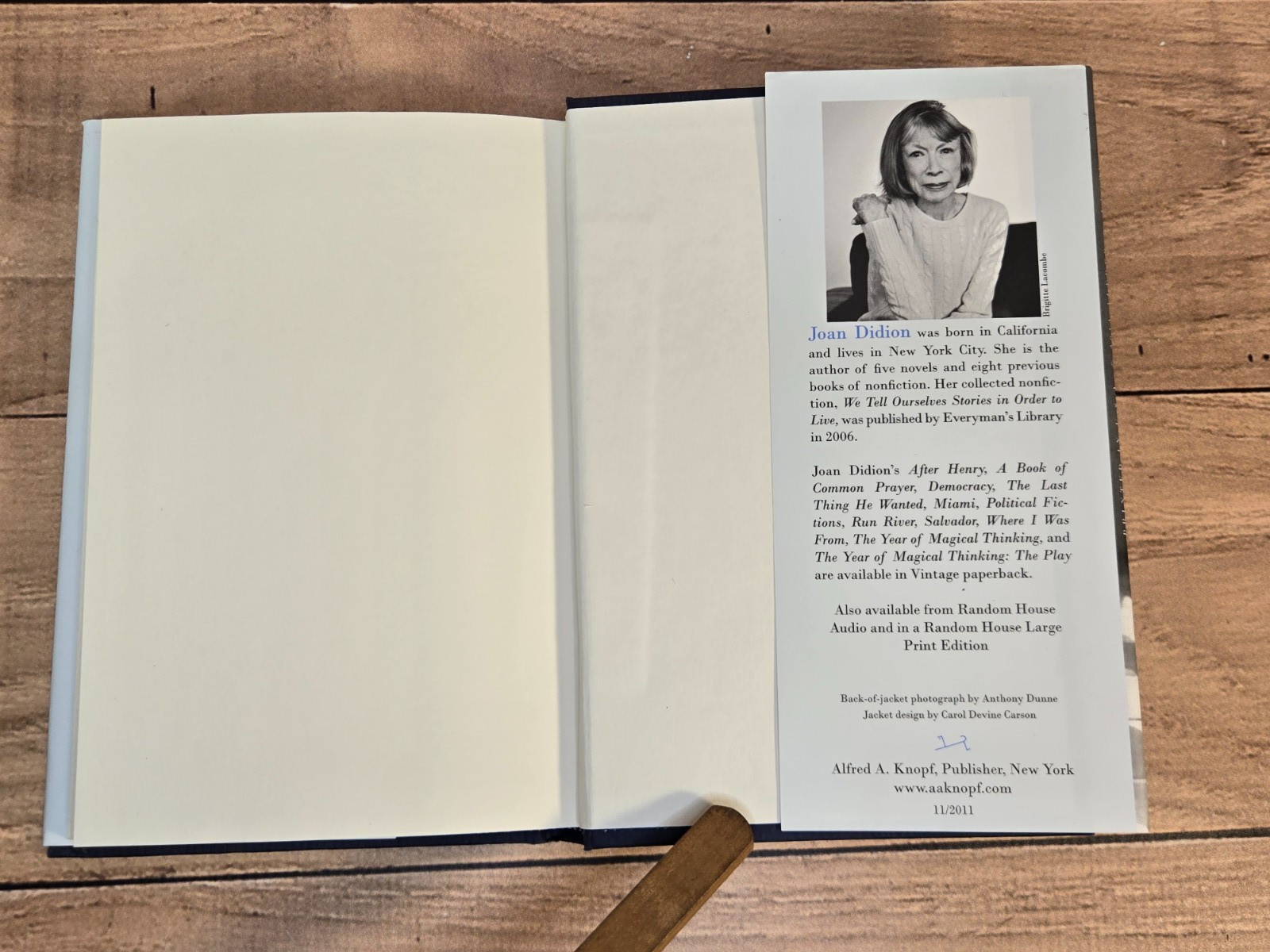 BLUE NIGHTS by Joan Didion 2011 Knopf FIRST EDITION hardcover GRIEF MEMOIR