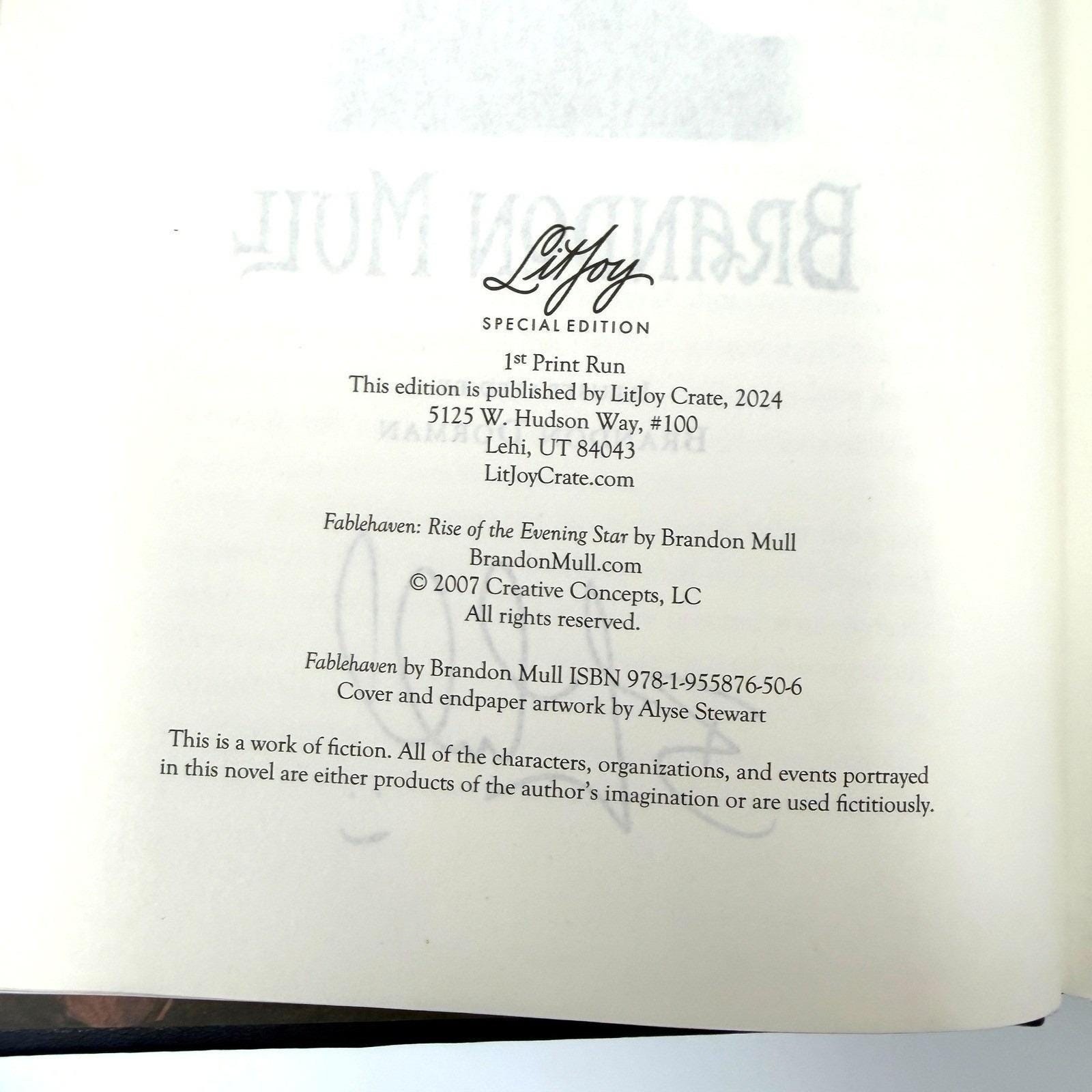 LitJoy Fablehaven Rise of the Evening Star Signed Special Edition NEW Unread
