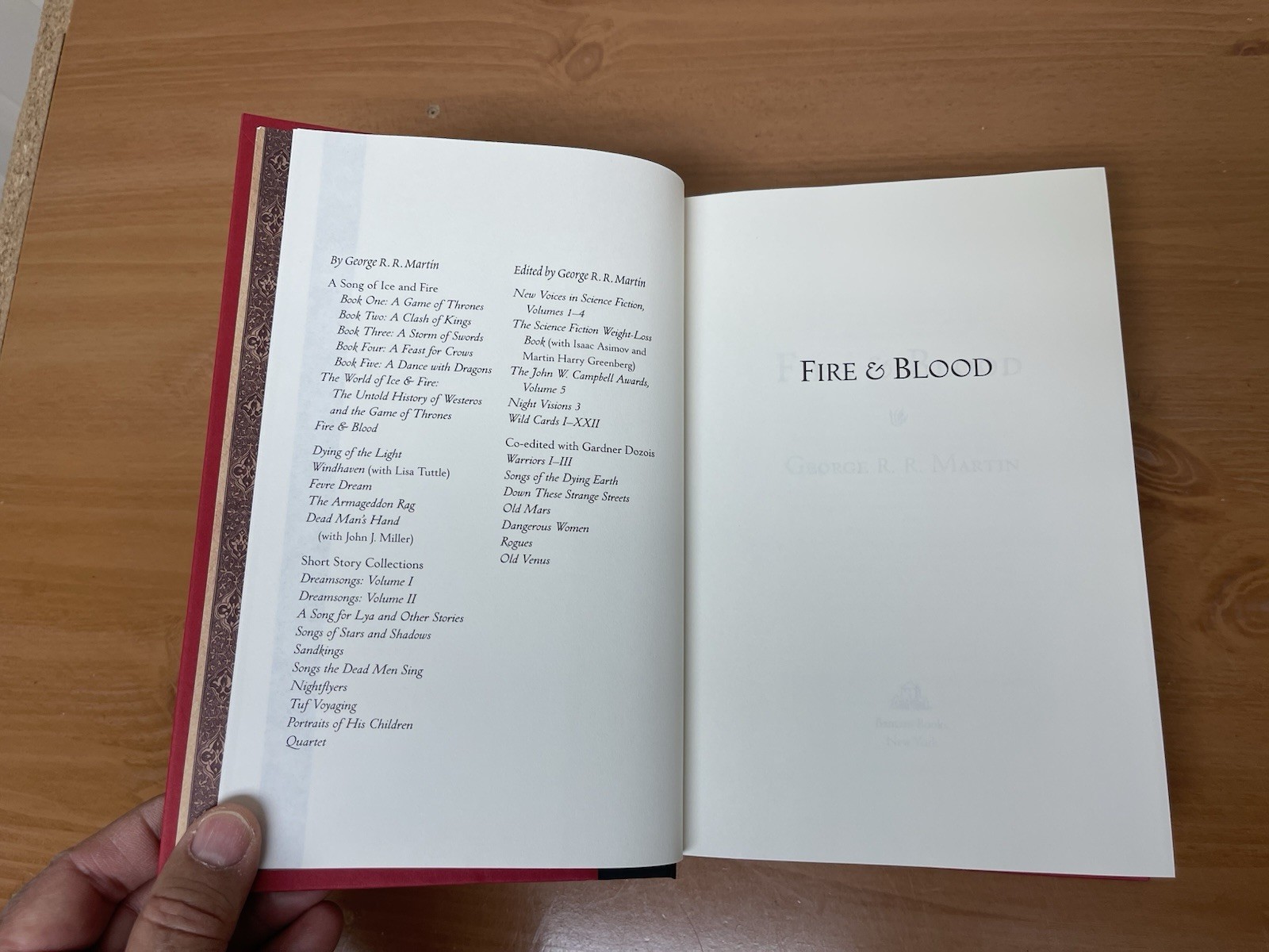 Fire & Blood by George R.R. Martin 1st Edition HC DJ 2018 Low Print