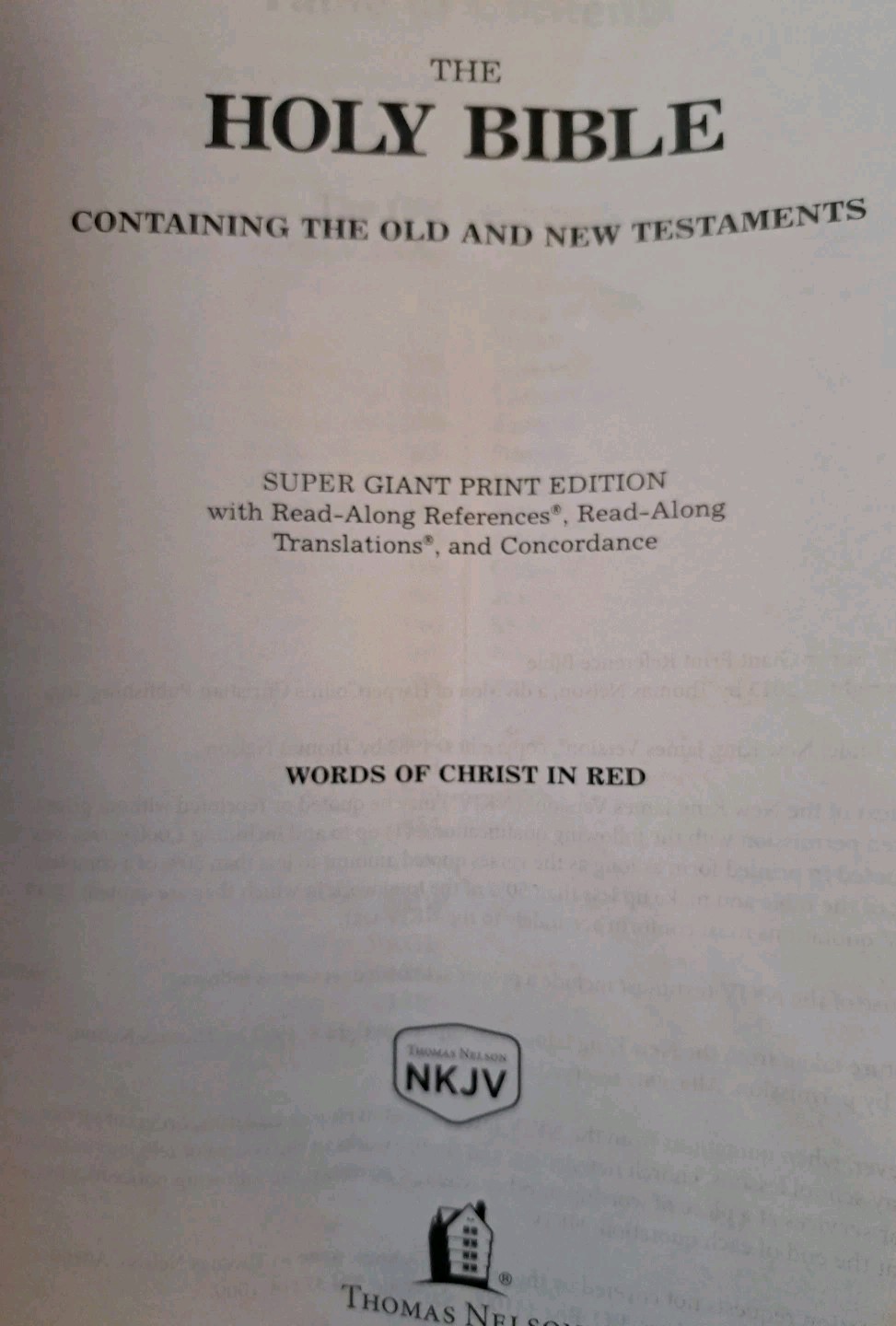Super Giant Print Bible-NKJV – Imitation Leather, Nelson – NO BOX, GOOD Cond