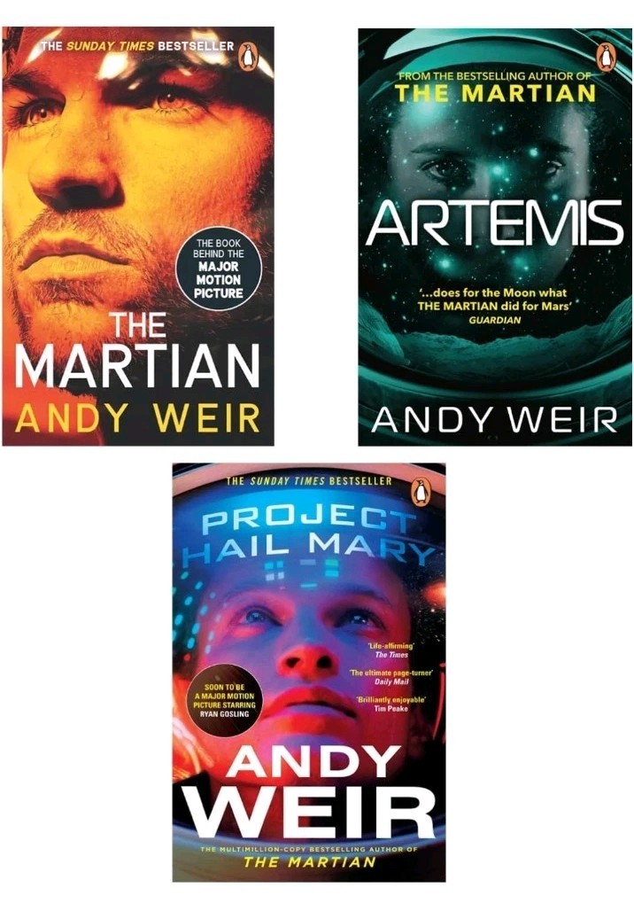 Andy Weir 3 Books Collection Set Project Hail Mary, Artemis, The Martian