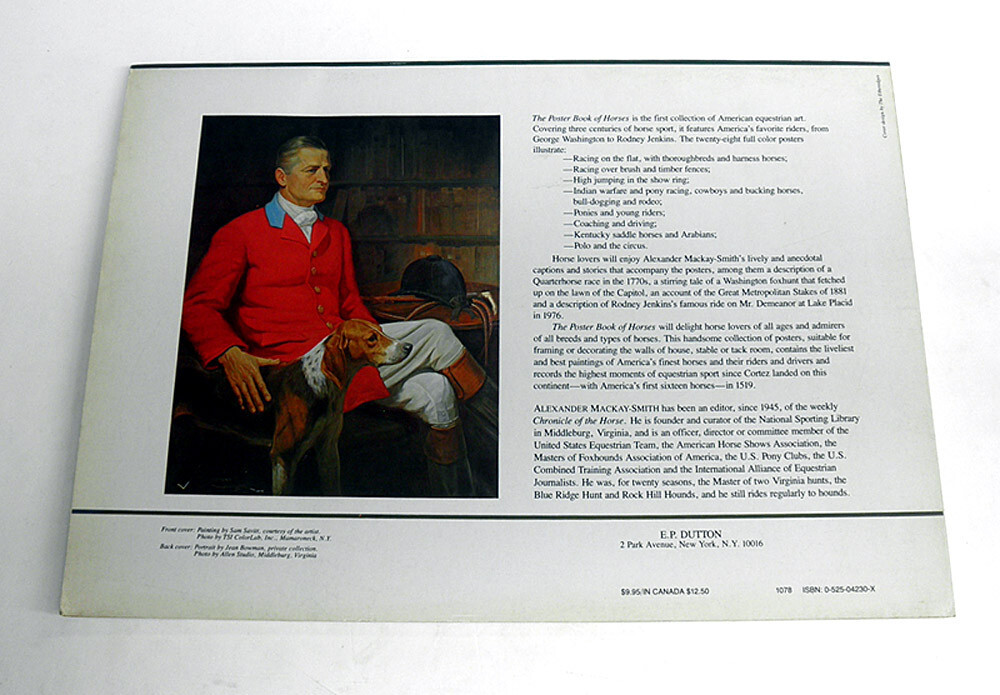 Vintage Poster Book of Horses First Edition 1978 Equestrian Sport Paintings