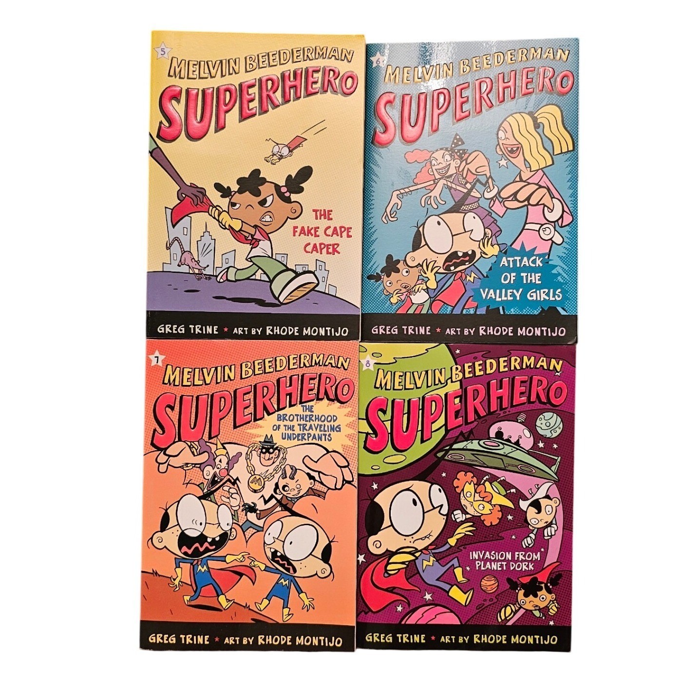 Melvin Beederman Superhero Books 1-8 Complete Series Greg Trine Square Fish Set