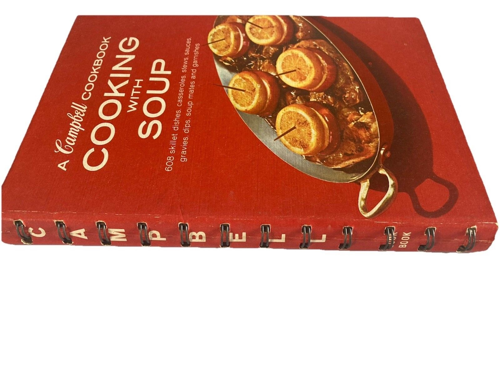 A Campbell Cookbook cooking with Soup Recipes LITHOGRAPH First Edition Good Red