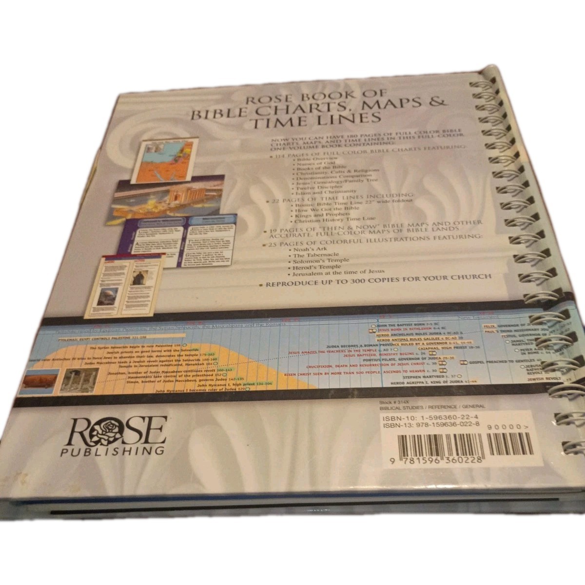 Rose Book of Bible Charts Maps & Time Lines HardCover 2005 Rose Publish Spiral