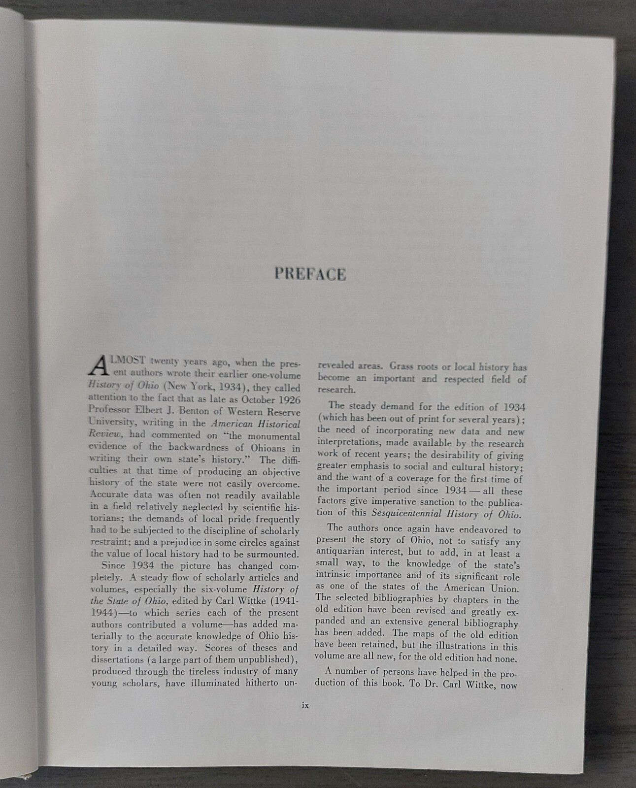Vintage 1961 „A History of Ohio“ Roseboom/Weisenburger Hardcover