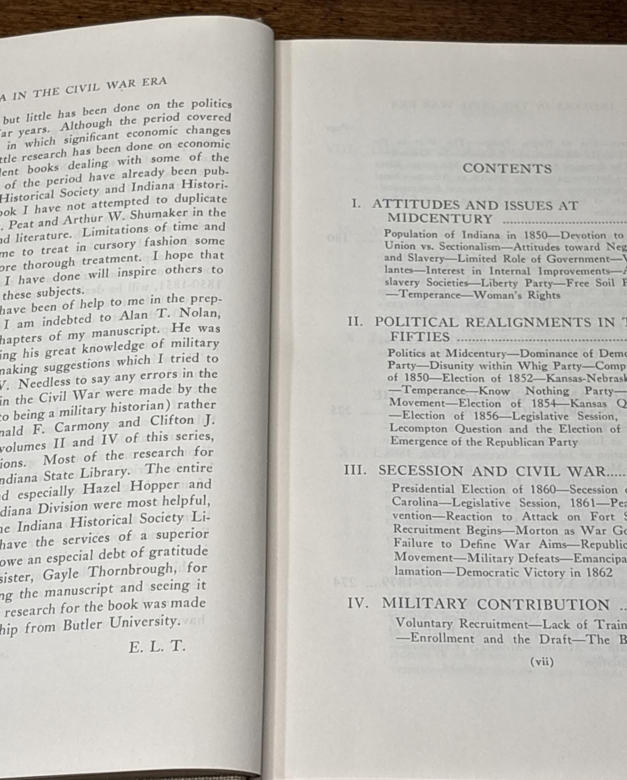 INDIANA IN THE CIVAL WAR ERA 1850-1880 By: Emma Lou Thornbrough Vol. III HB 1965