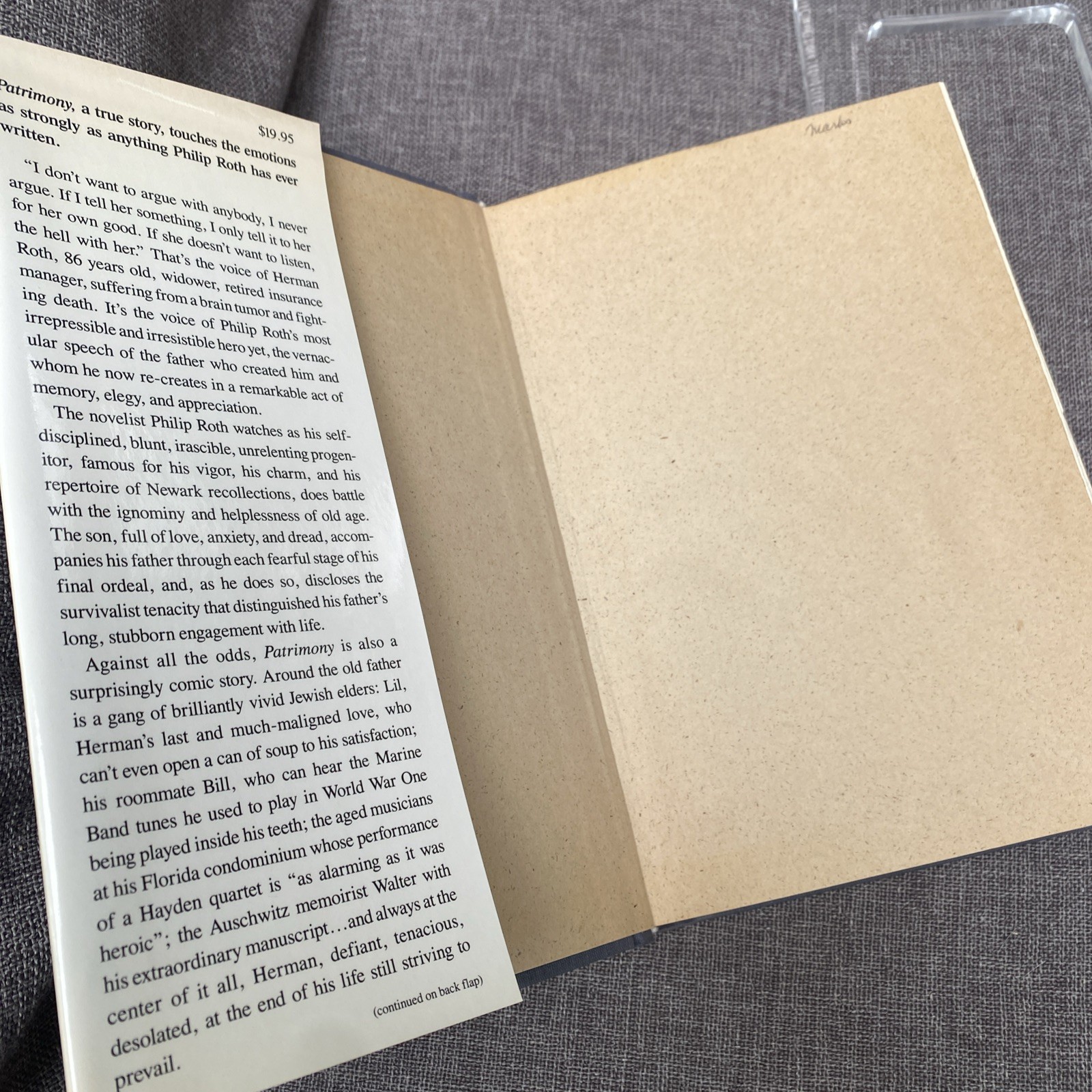 SIGNED Philip Roth Patrimony A True Story Hardcover 1991