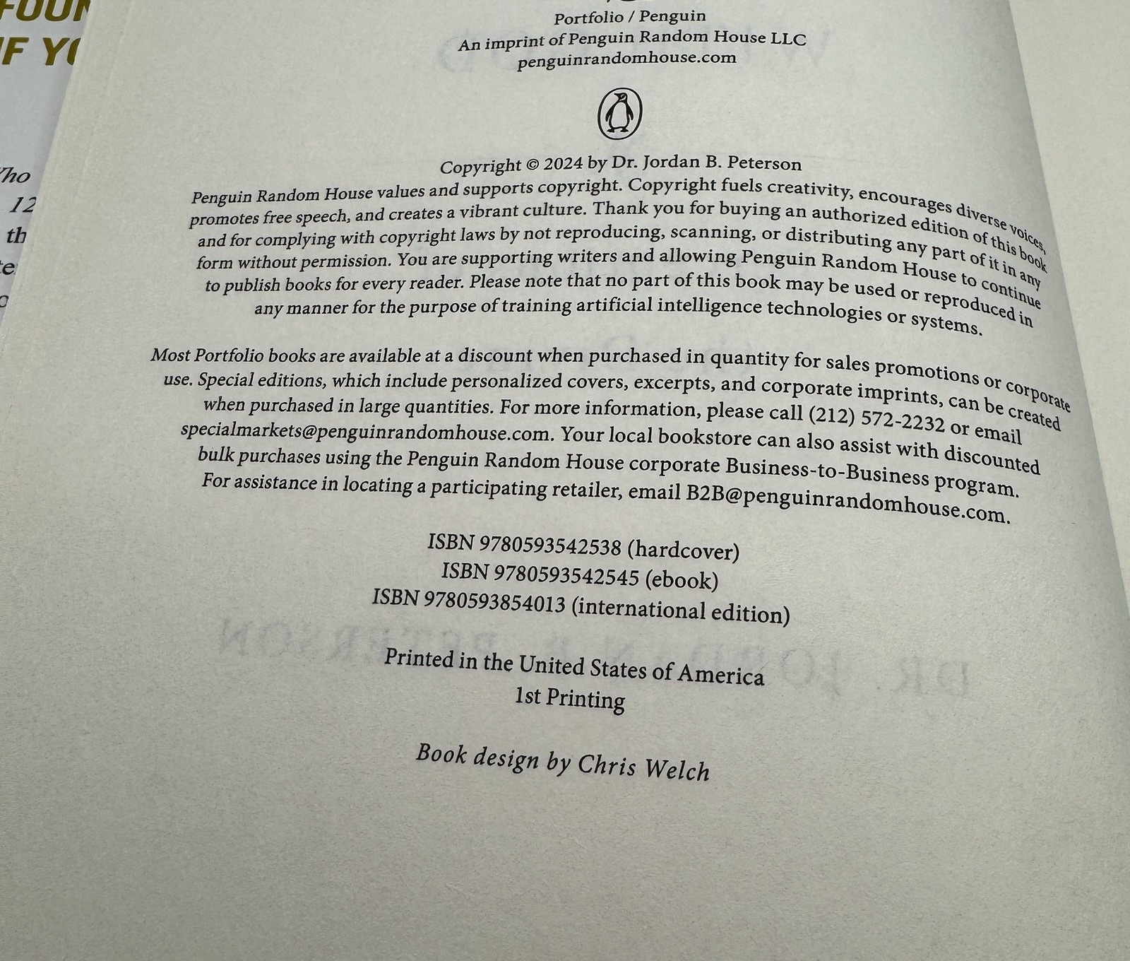 Signed We Who Wrestle With God Jordan B. Peterson First Edition