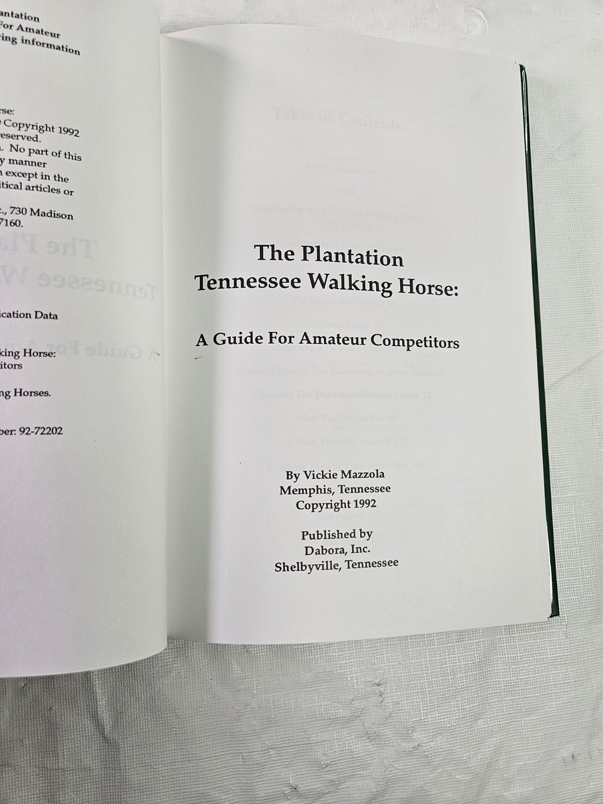 The Plantation Tennessee Walking Horse Guide HCDJ Vickie Mazzola 1992 Show Train