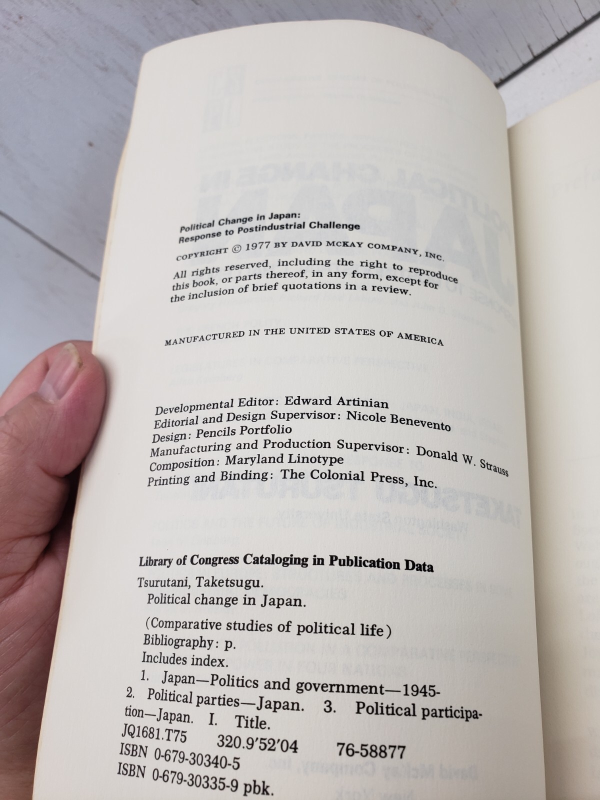 Political Change in Japan Taketsugu Tsurutani 1977