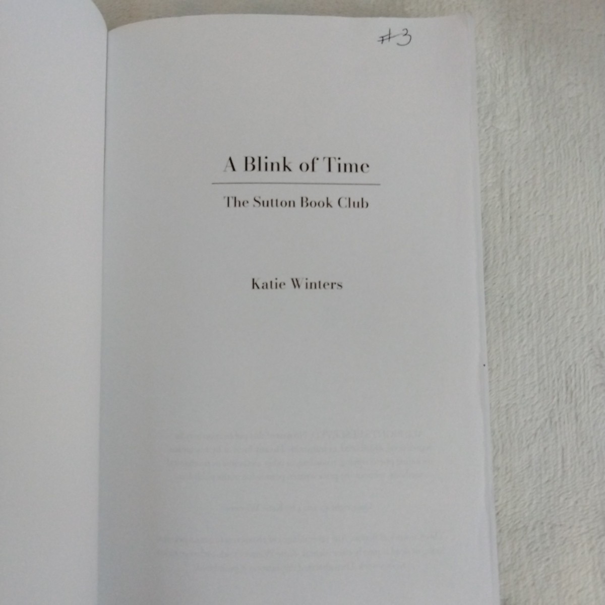 Katie Winters Book Lot Of 2 PB Against Current Blink Of Time Sutton Book Club