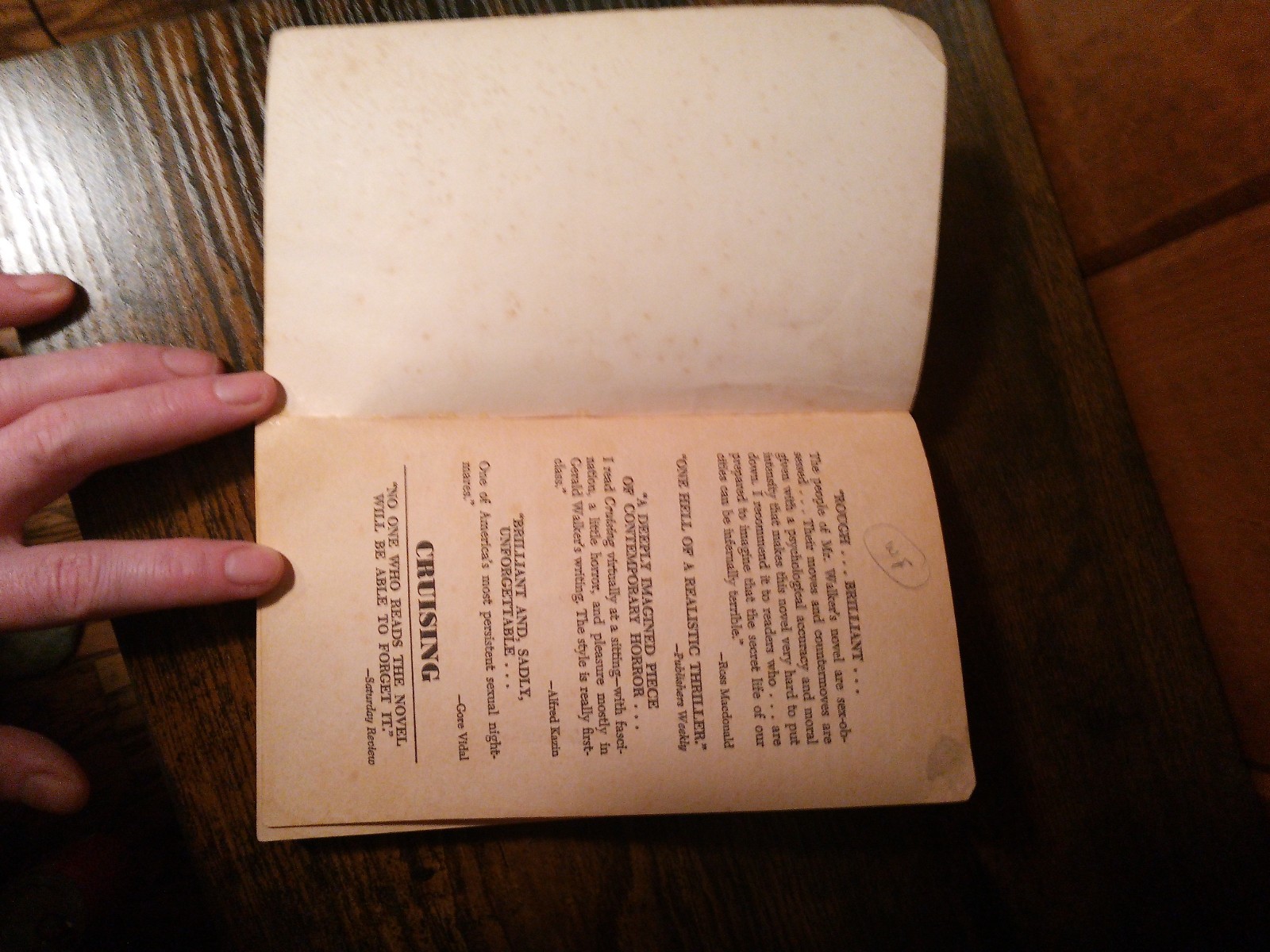 CRUISING by Gerald Walker BANTAM Edition 1980 Shows signs of wear BDSM novel GAY