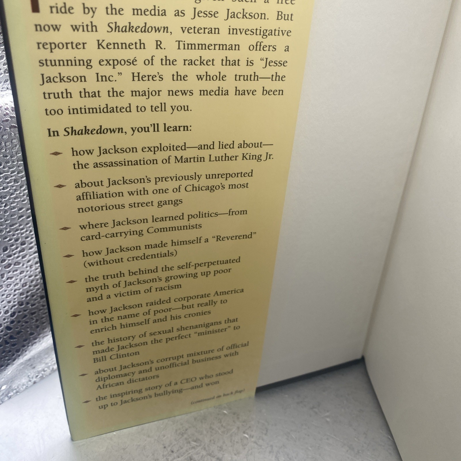 Shakedown Exposing Real Jesse Jackson Kenneth Timmerman 2002 Nonfiction Regnery