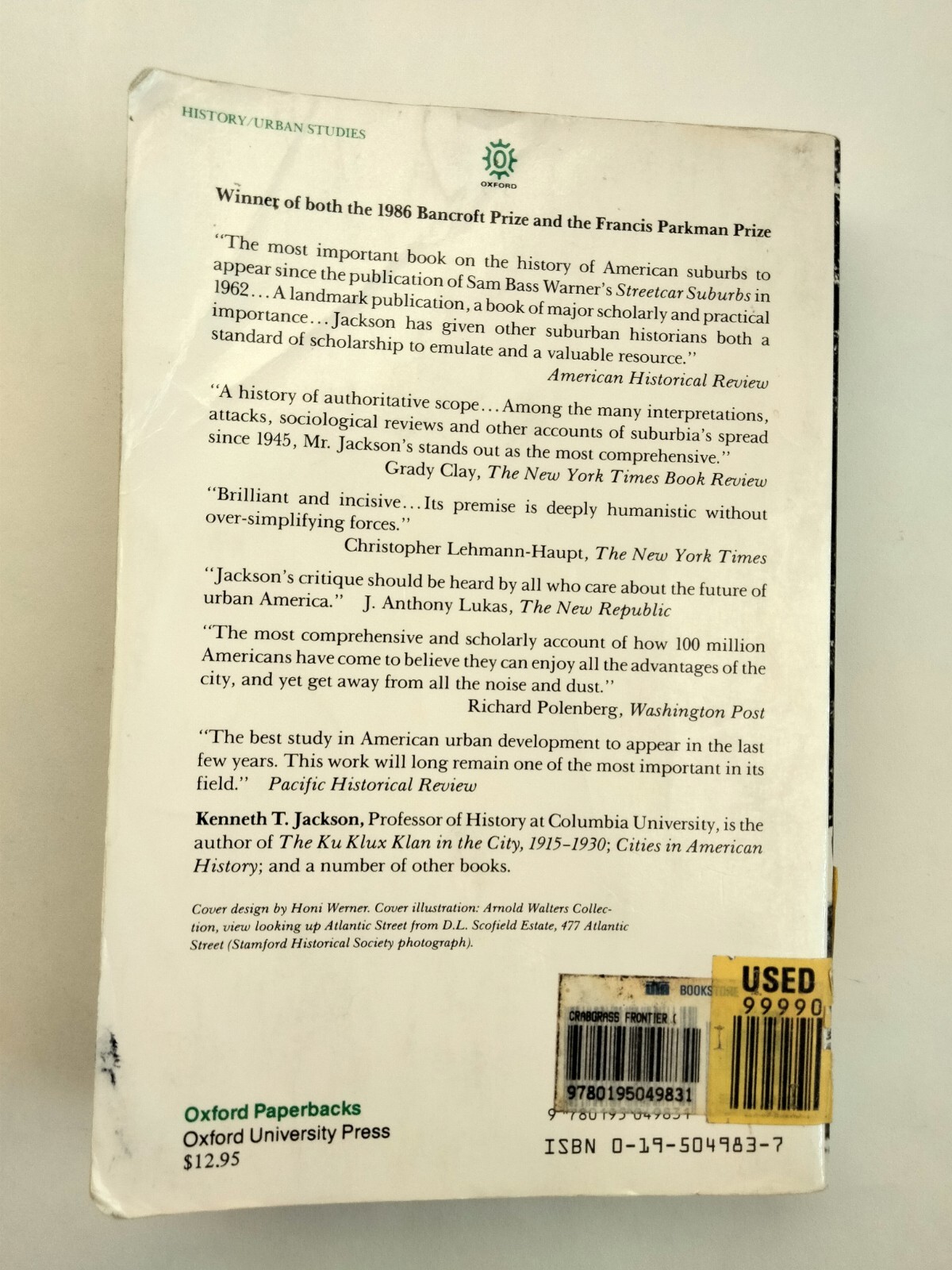 Crabgrass Frontier : The Suburbanization of the United States by Kenneth T….